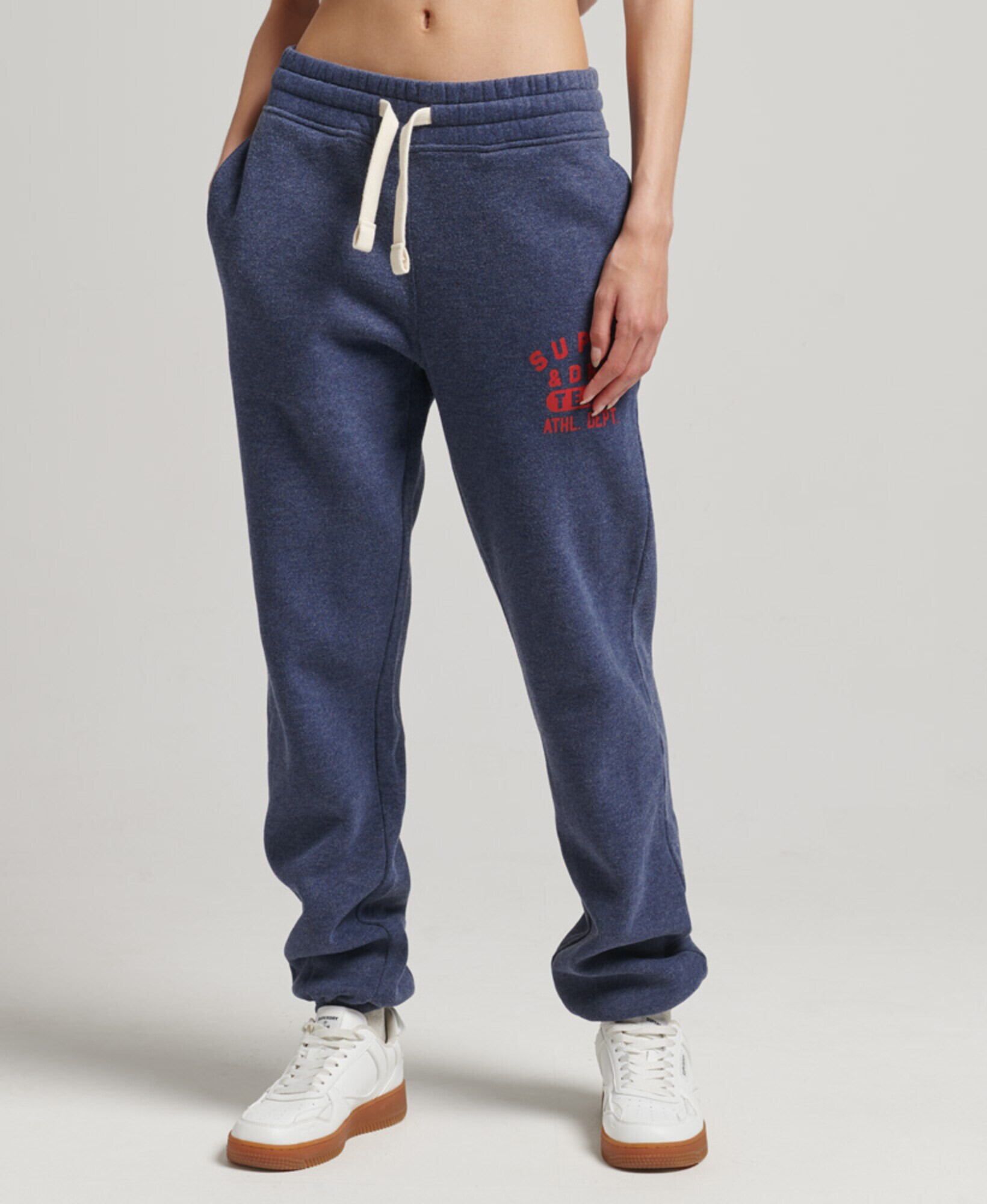 Superdry Pantaloni 'Vintage Collegiate' albastru amestec / roșu / alb - Pled.ro