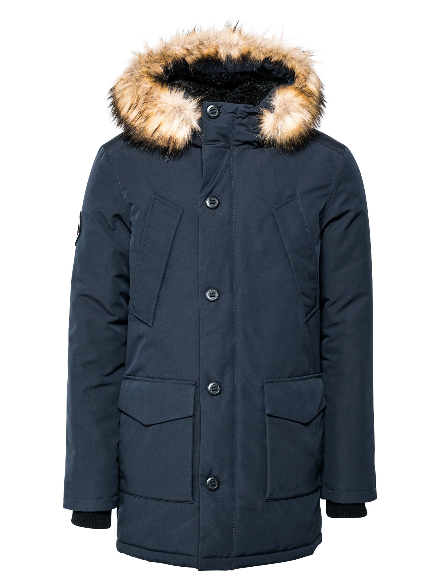 Superdry Parka de iarnă 'Everest' albastru închis / maro deschis - Pled.ro