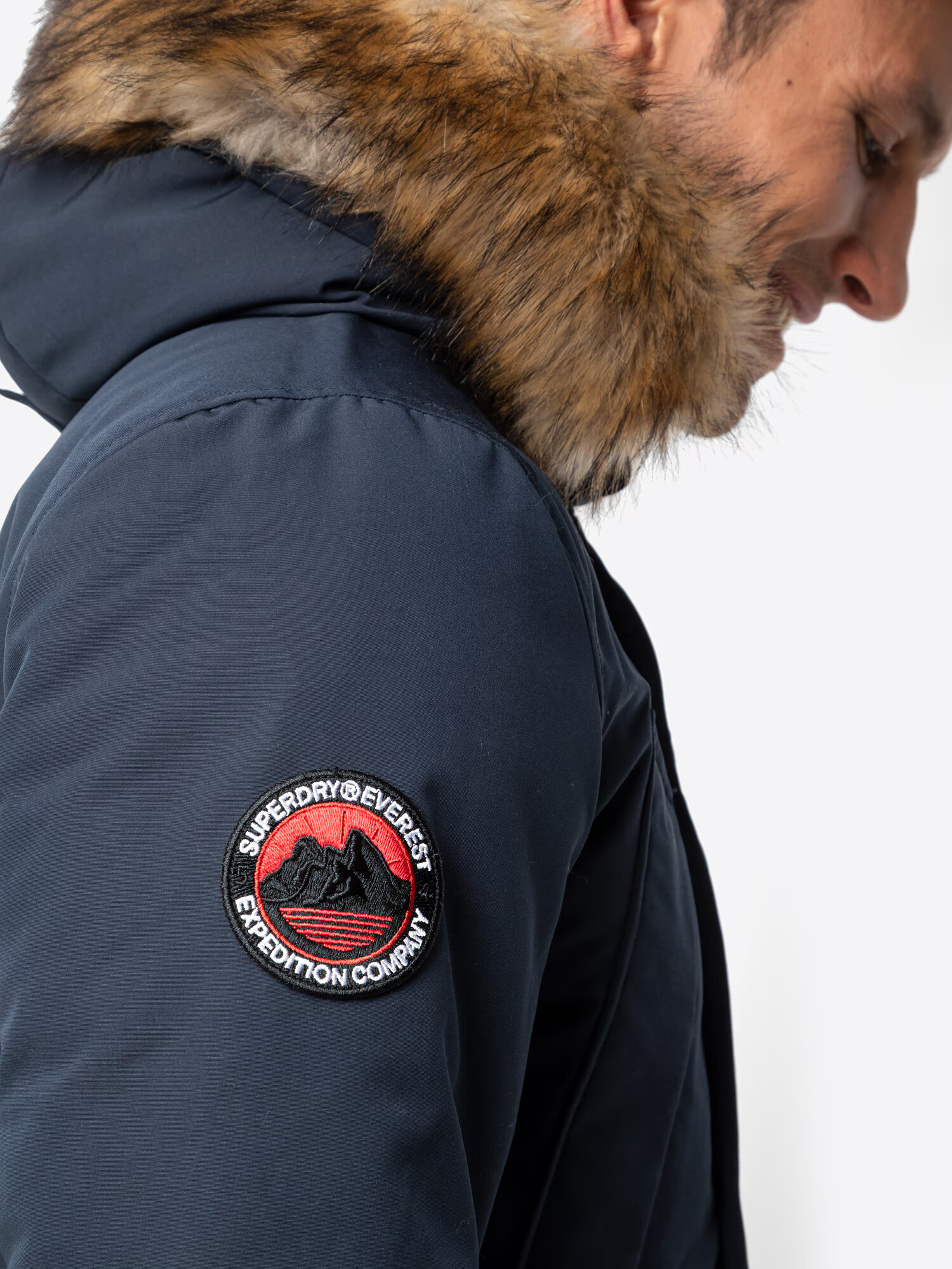 Superdry Parka de iarnă 'Everest' albastru închis / maro deschis - Pled.ro