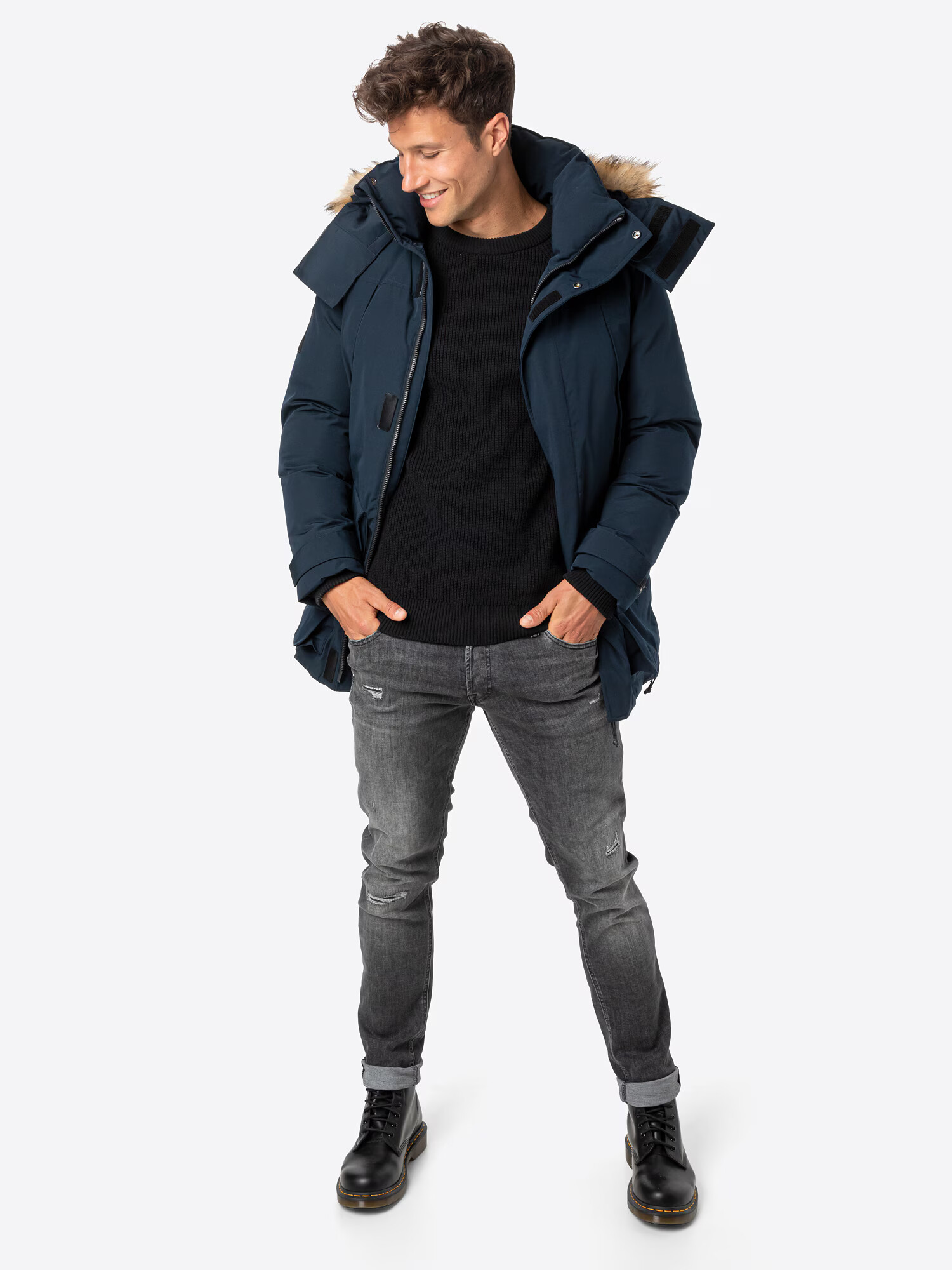 Superdry Parka de iarnă 'Everest' albastru marin - Pled.ro