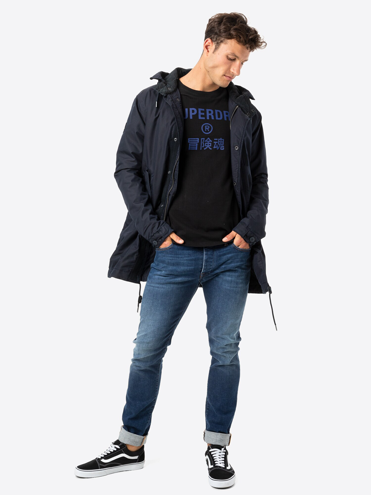 Superdry Parka de primăvară-toamnă negru - Pled.ro