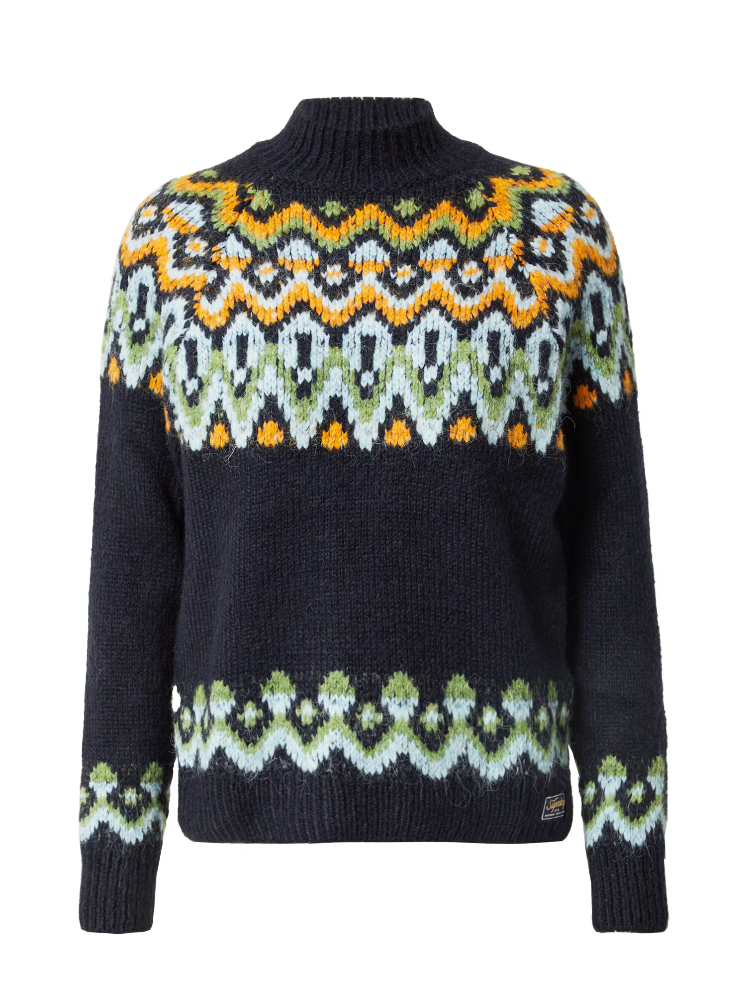 Superdry Pulover 'Fair Isle' albastru marin / albastru deschis / verde mentă / portocaliu - Pled.ro