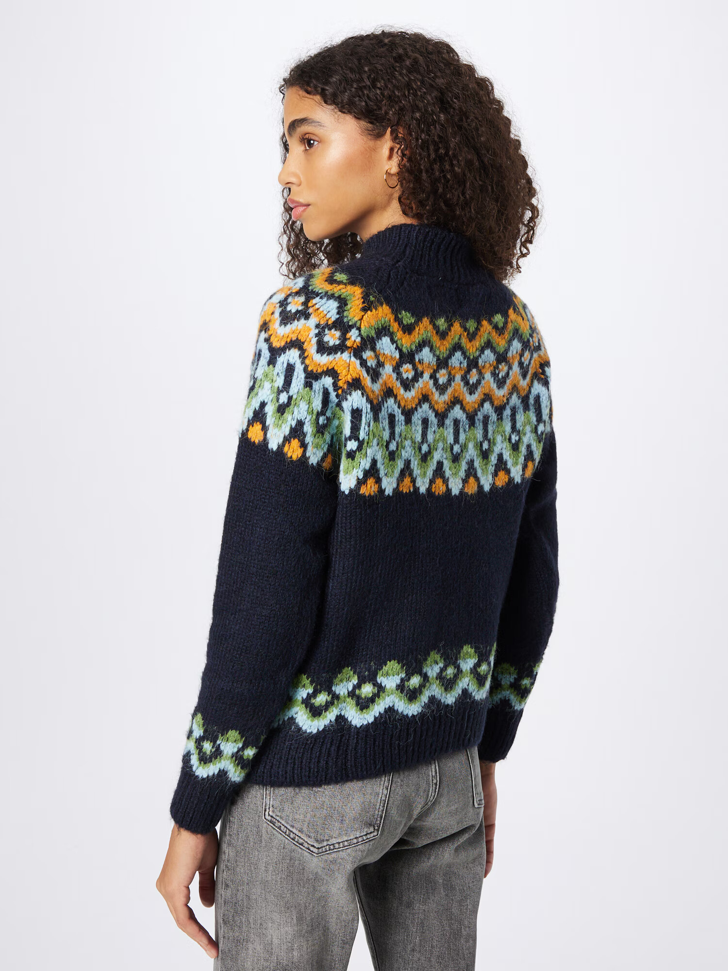 Superdry Pulover 'Fair Isle' albastru marin / albastru deschis / verde mentă / portocaliu - Pled.ro