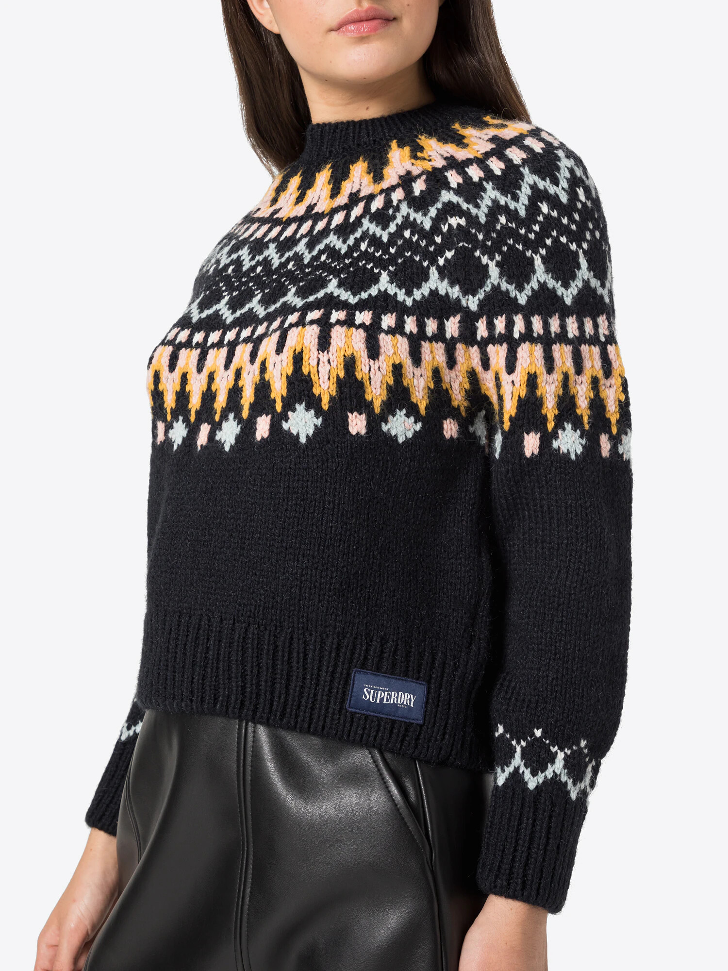 Superdry Pulover 'Fairisle' bleumarin / albastru deschis / portocaliu / roz deschis - Pled.ro