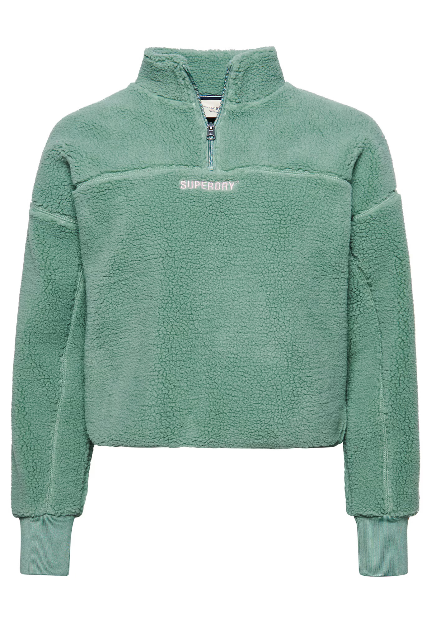 Superdry Pulover 'Henley' verde / alb - Pled.ro