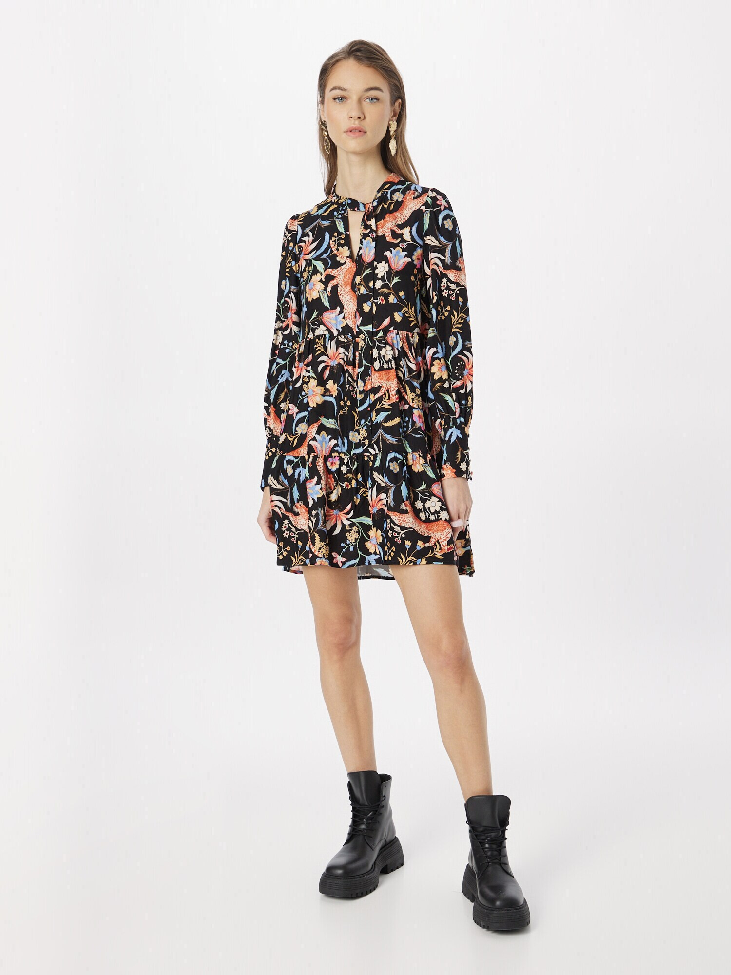 Superdry Rochie albastru deschis / portocaliu caisă / negru / alb - Pled.ro