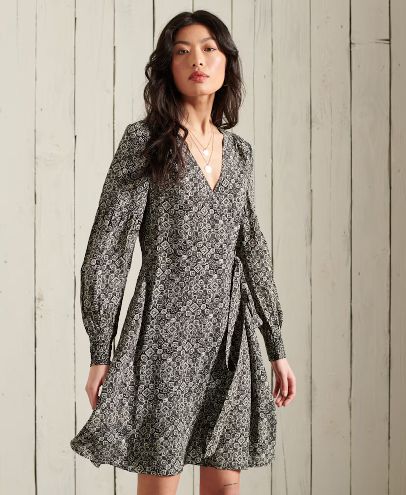 Superdry Rochie 'Bohemian' gri / negru - Pled.ro