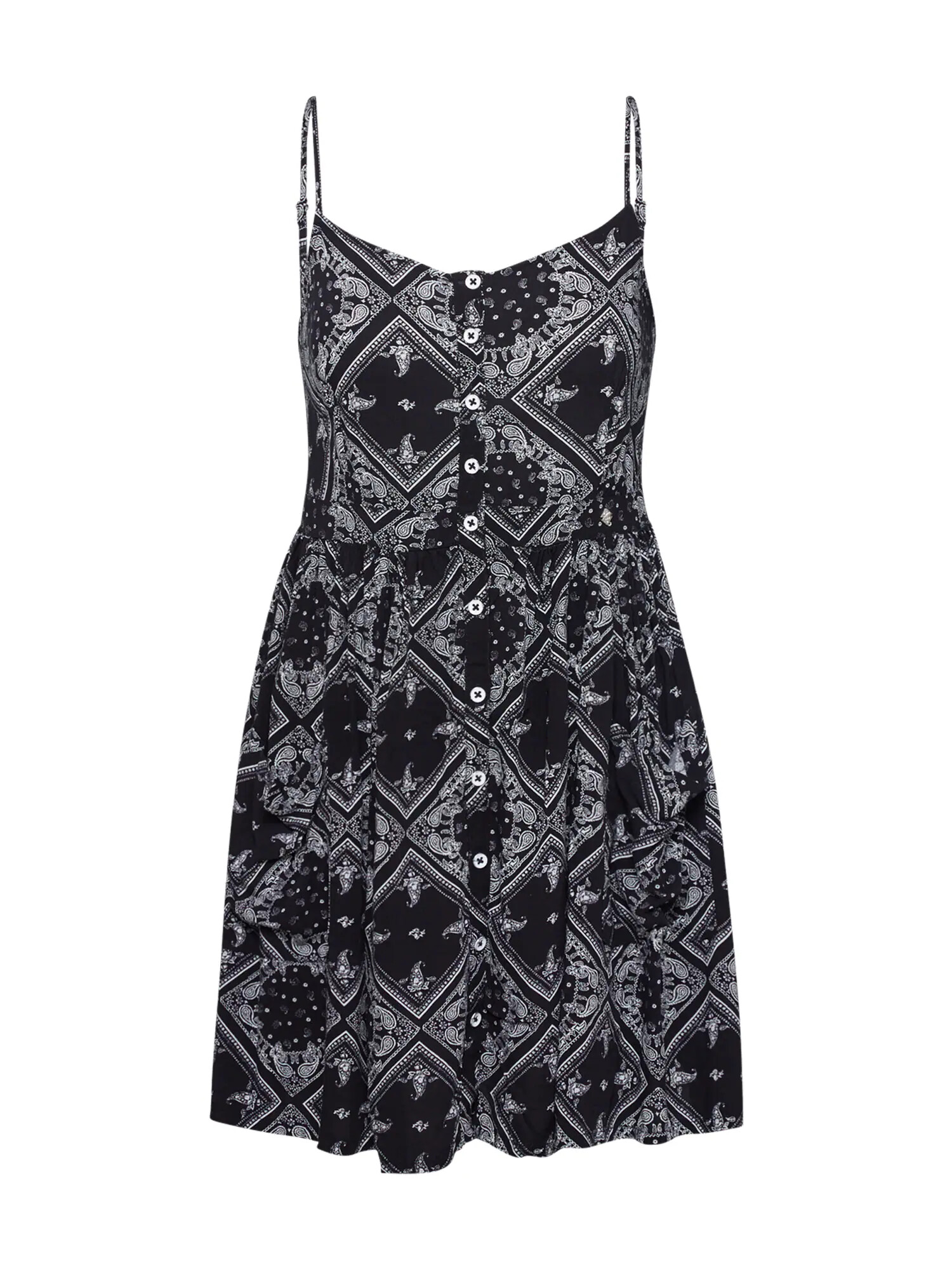 Superdry Rochie de vară 'Amelie' negru / alb - Pled.ro