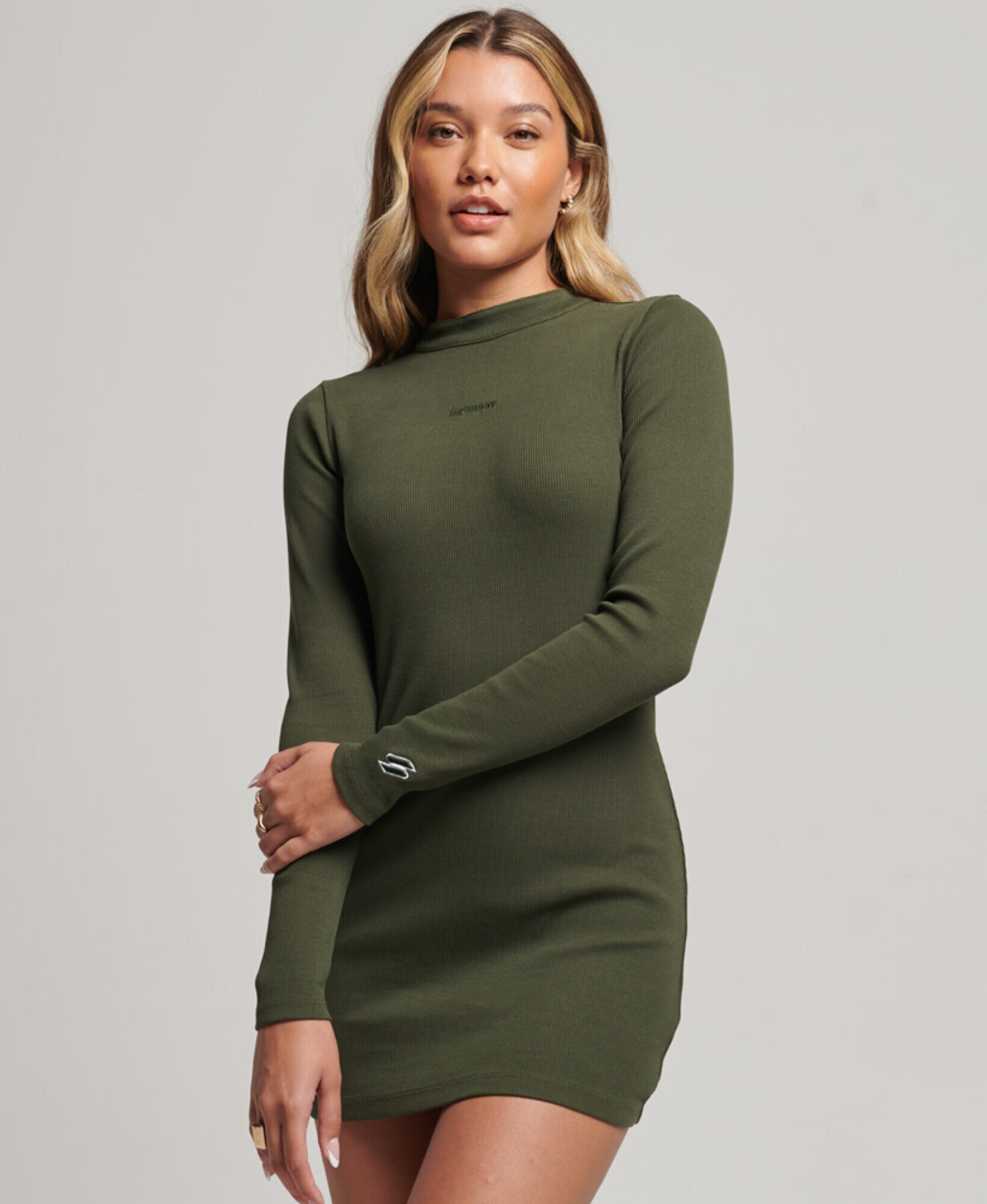 Superdry Rochie verde pin - Pled.ro