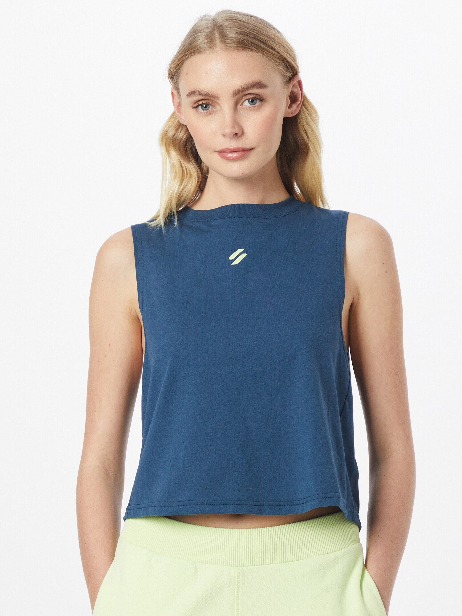 Superdry Sport top azuriu / alb - Pled.ro