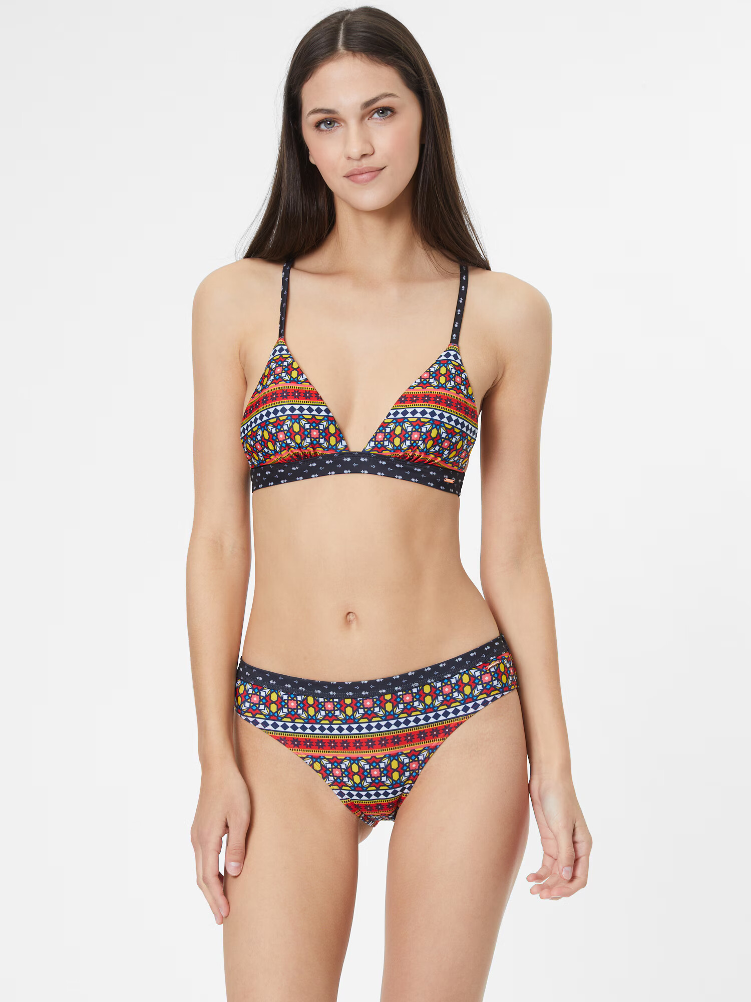 Superdry Sutien costum de baie azuriu / galben / roșu / negru / alb - Pled.ro