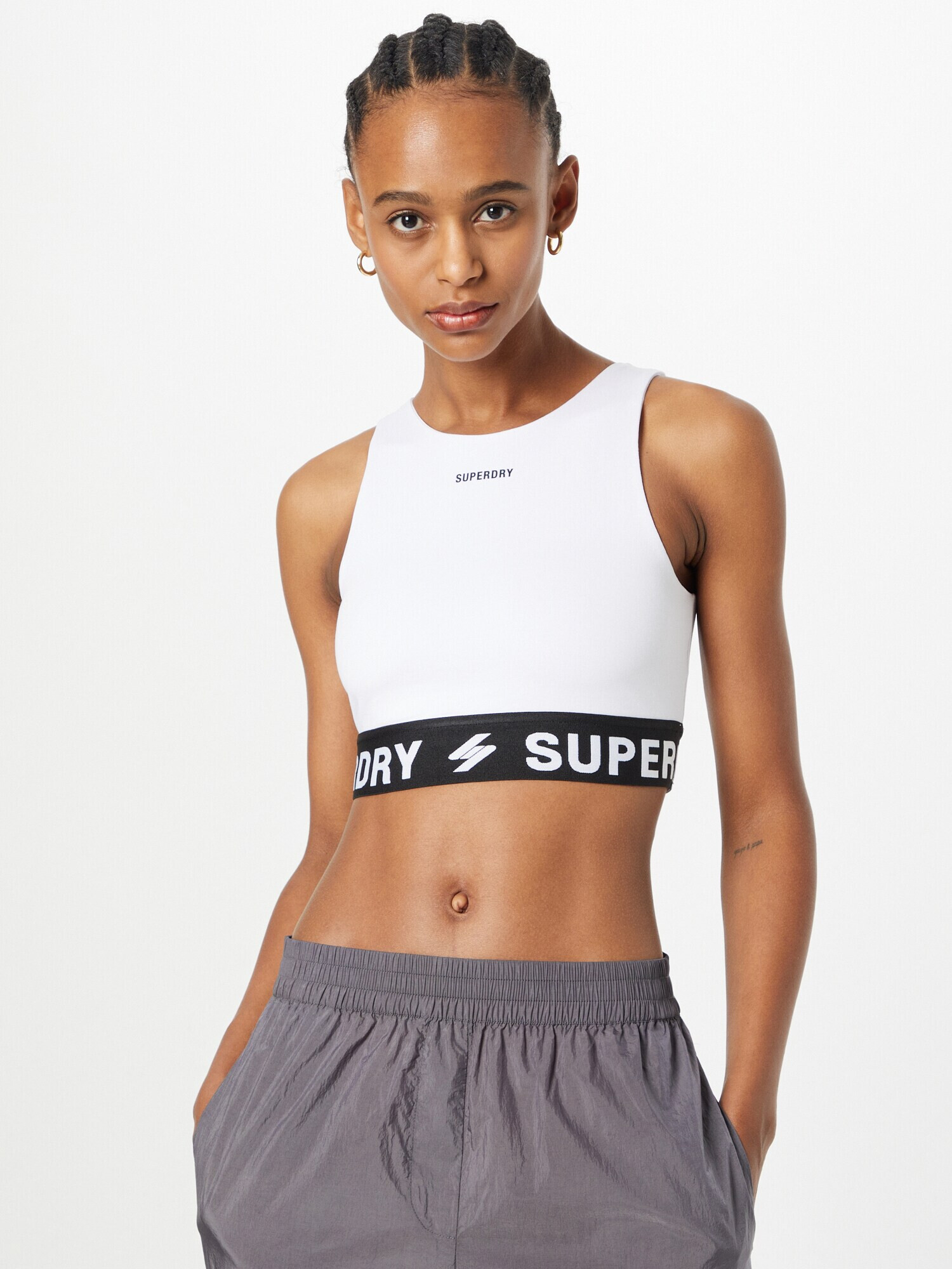 Superdry Sutien sport negru / alb - Pled.ro