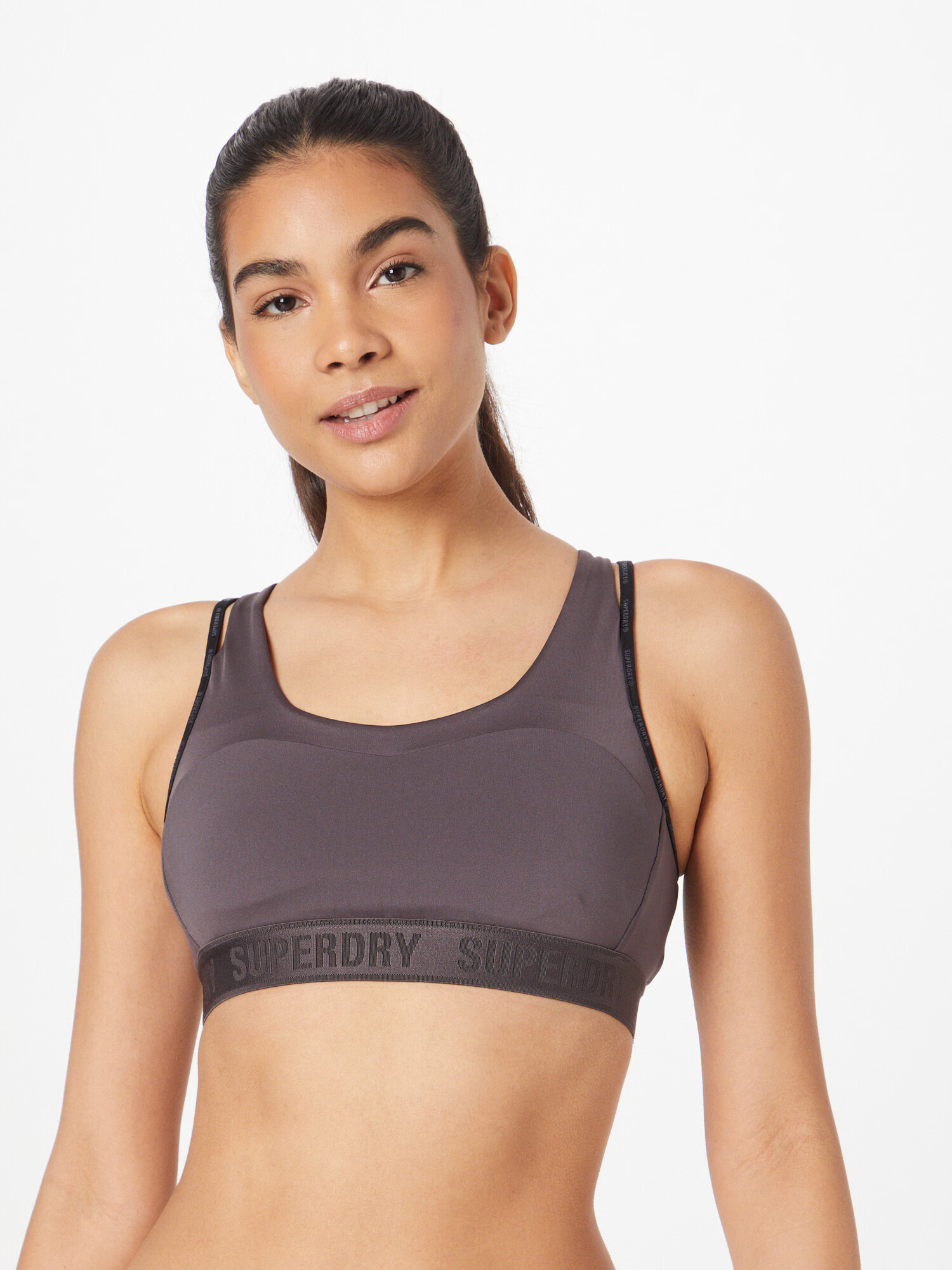 Superdry Sutien sport pământiu / negru / alb - Pled.ro