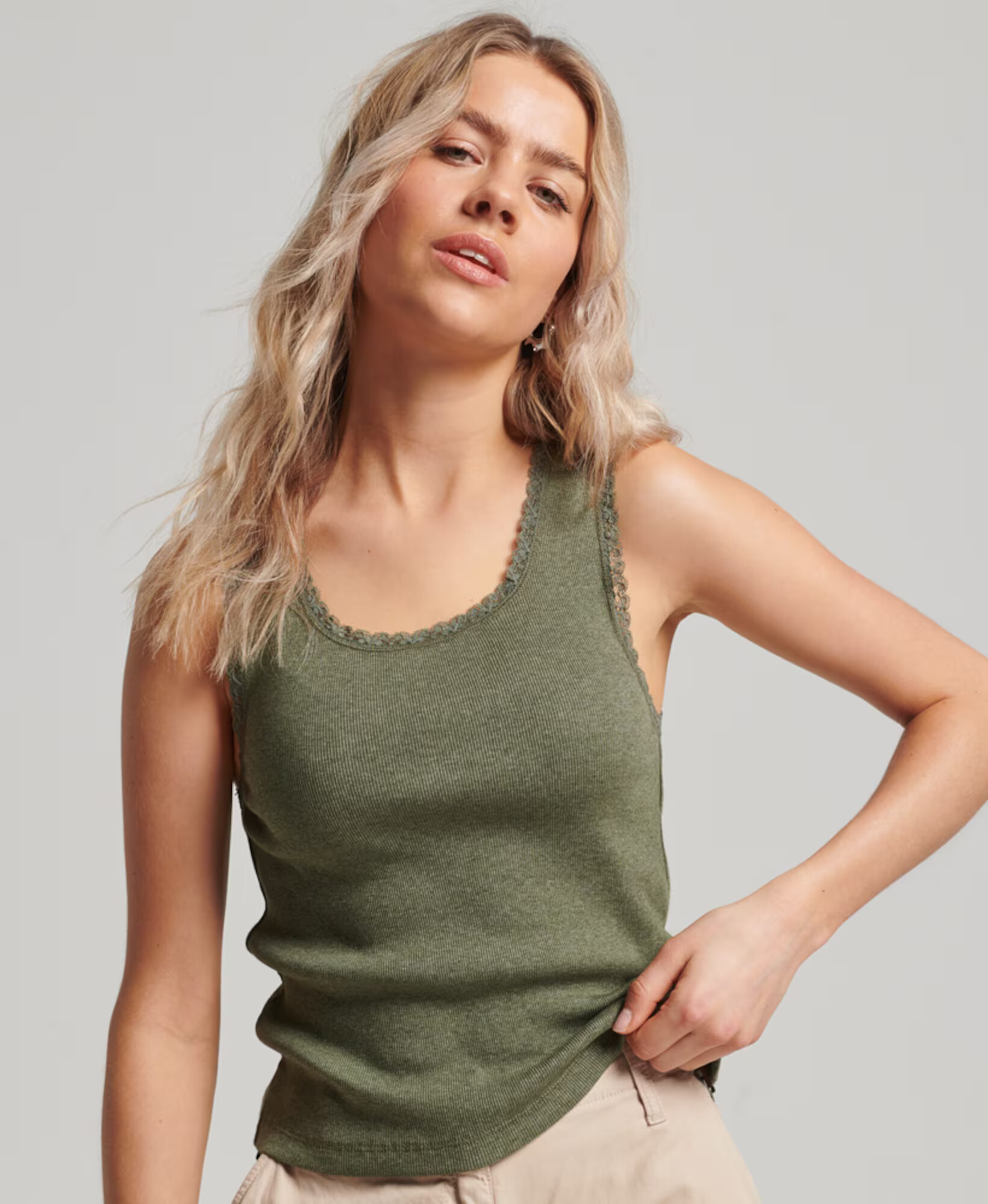 Superdry Top verde amestecat - Pled.ro