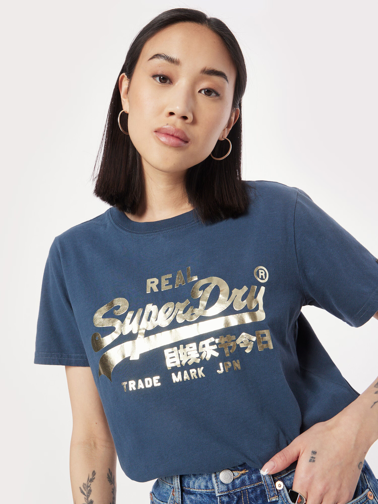 Superdry Tricou albastru / auriu - Pled.ro