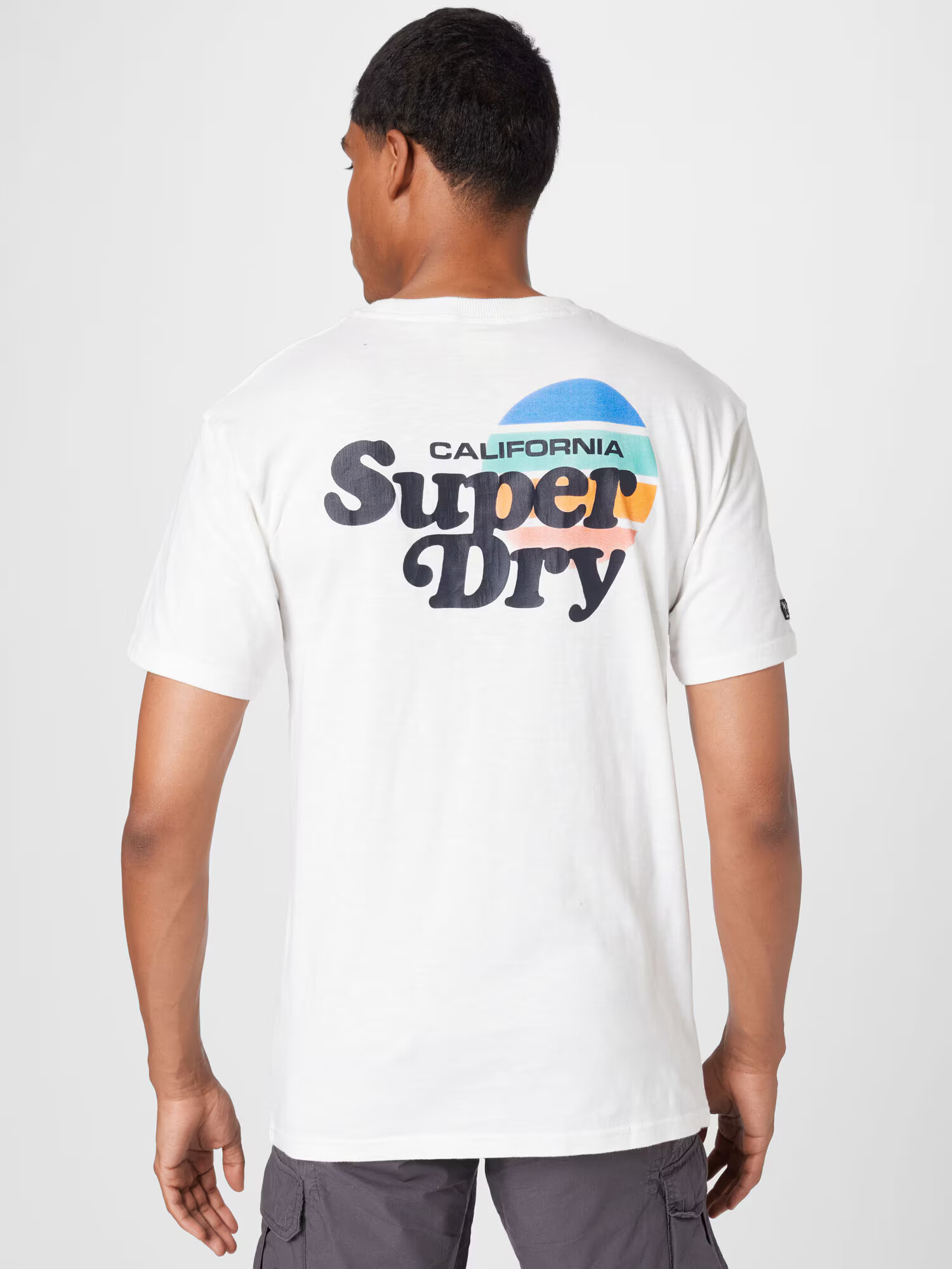 Superdry Tricou albastru deschis / portocaliu deschis / negru / alb - Pled.ro