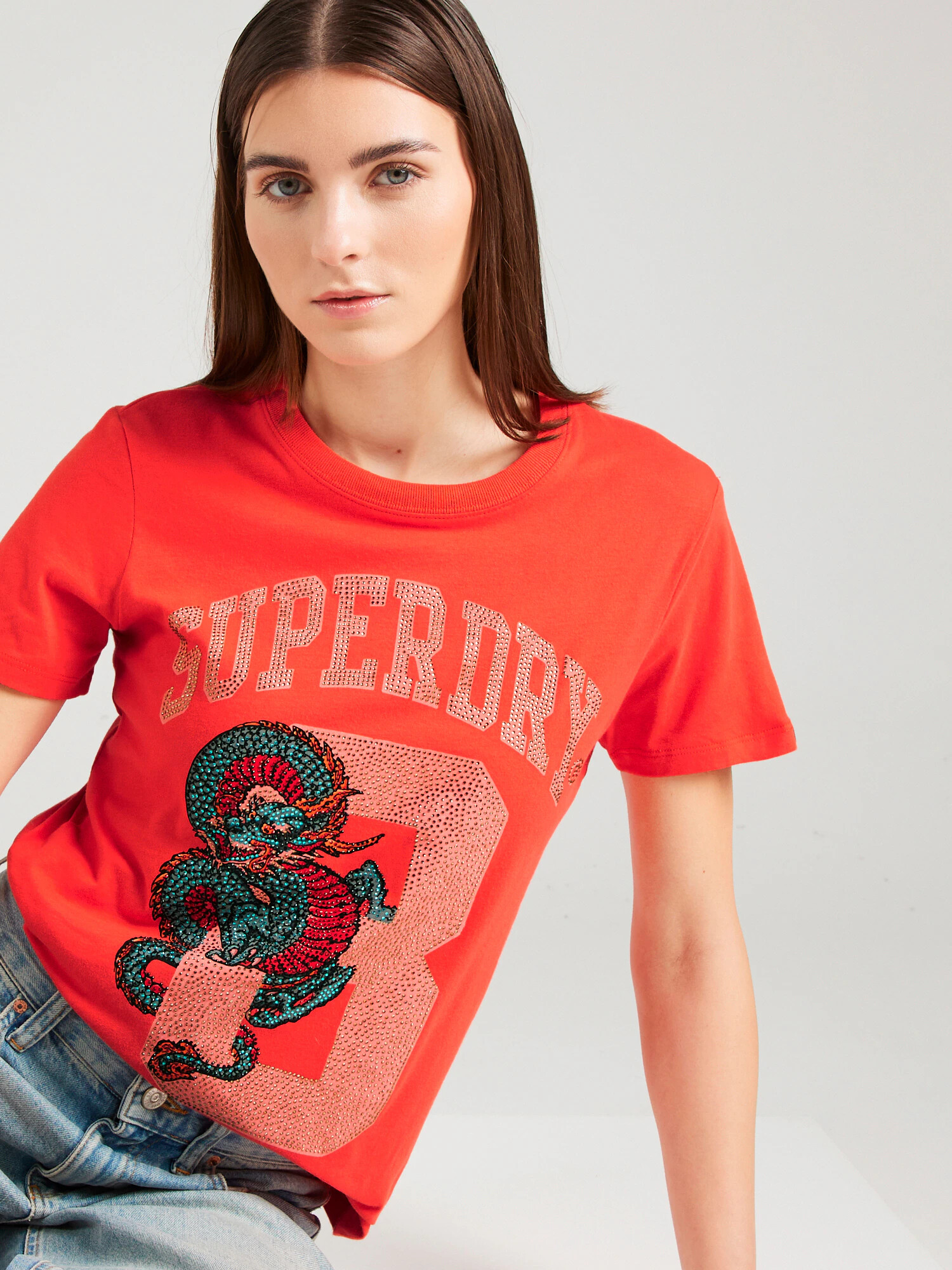 Superdry Tricou albastru / gri / roșu - Pled.ro