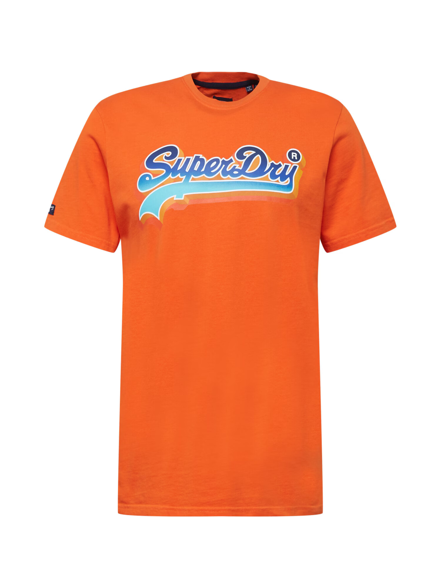 Superdry Tricou albastru marin / portocaliu deschis / alb - Pled.ro