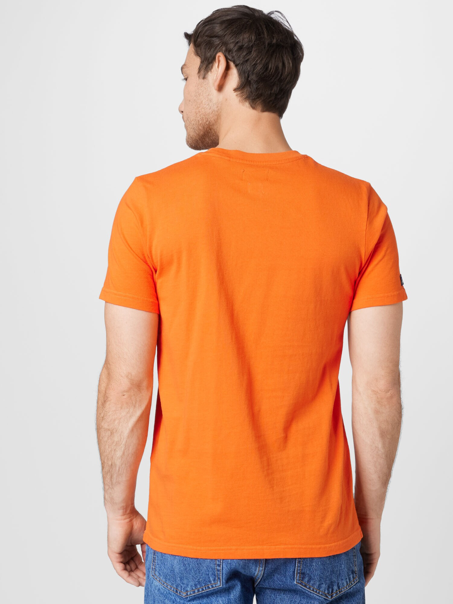 Superdry Tricou albastru marin / portocaliu deschis / alb - Pled.ro