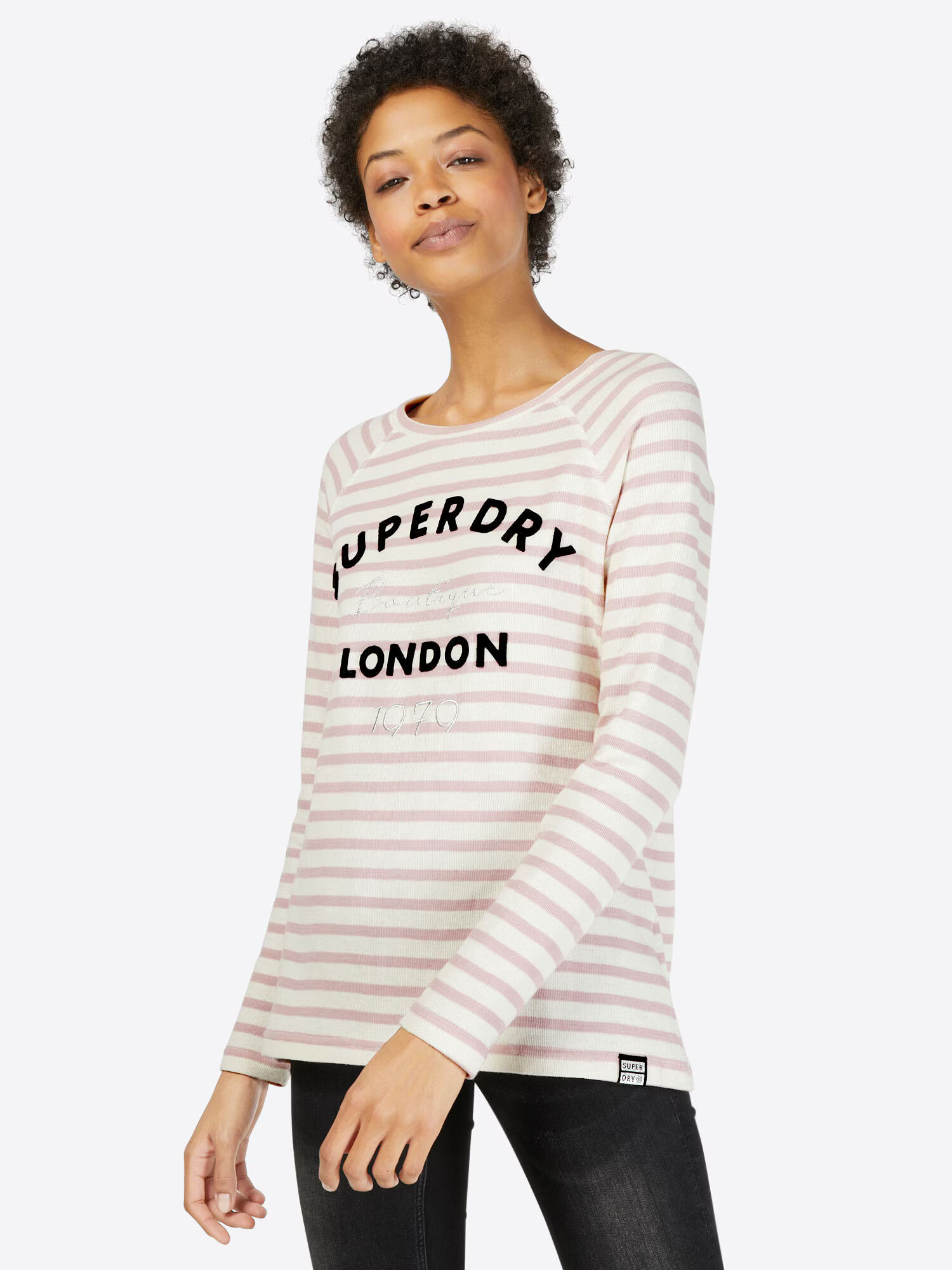 Superdry Tricou 'APPLIQUE' mov liliachiu / alb - Pled.ro