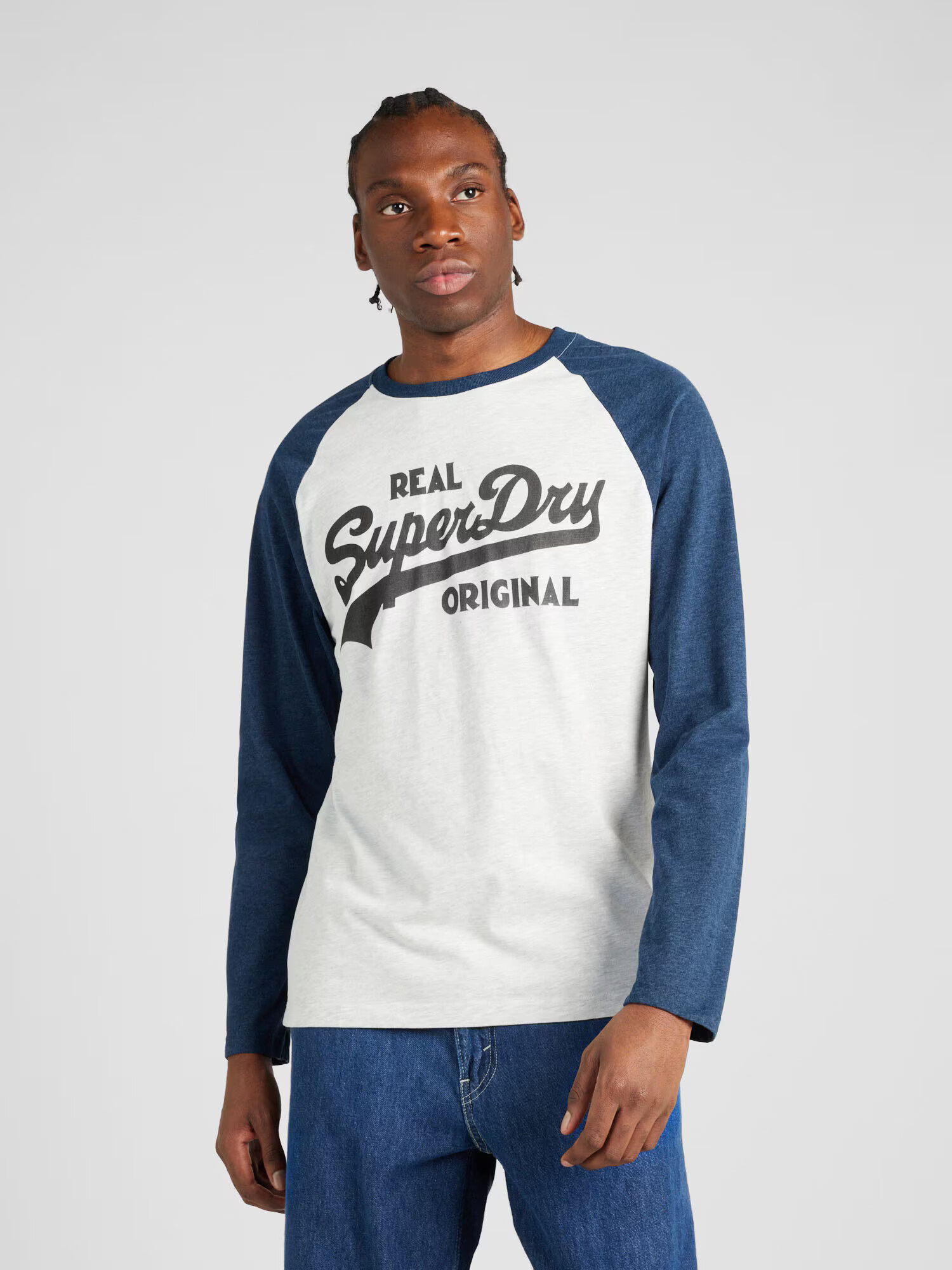 Superdry Tricou 'Athletic' albastru amestec / gri grafit / alb - Pled.ro