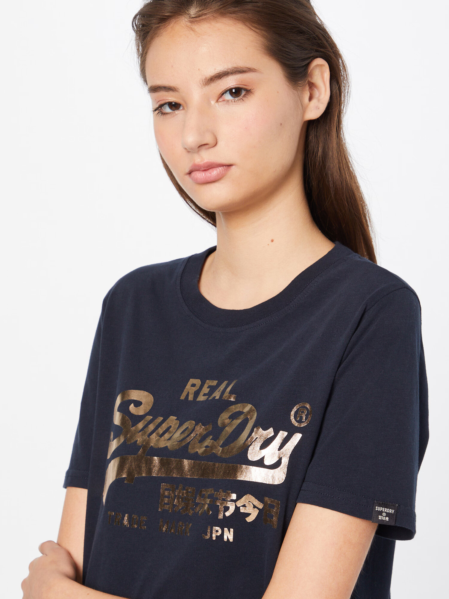 Superdry Tricou bleumarin / bronz - Pled.ro