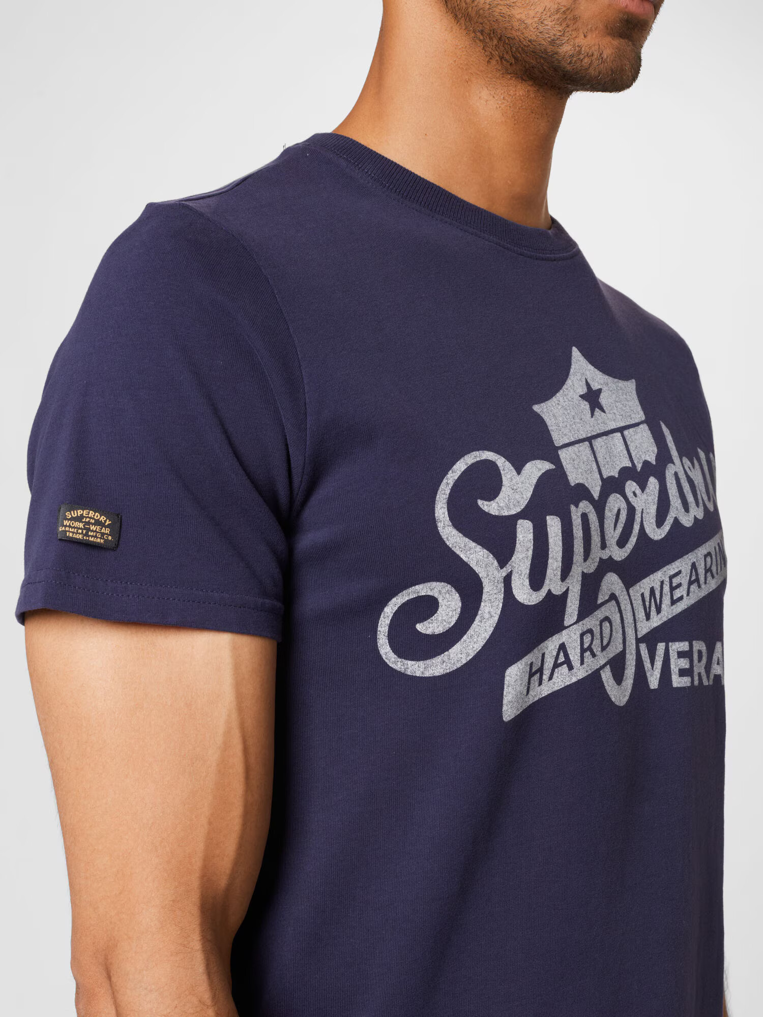 Superdry Tricou bleumarin / gri amestecat - Pled.ro