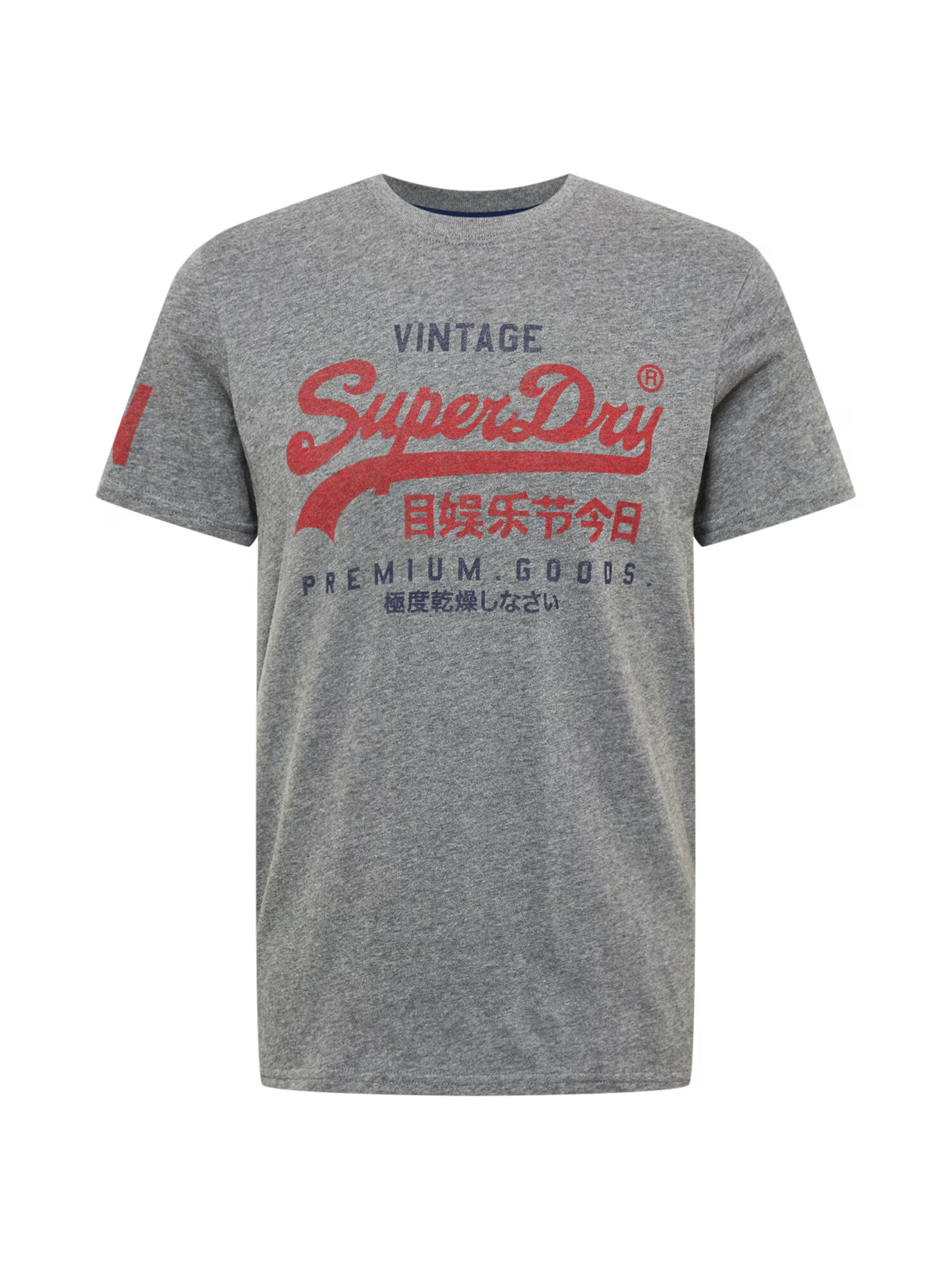 Superdry Tricou bleumarin / gri amestecat / roșu - Pled.ro