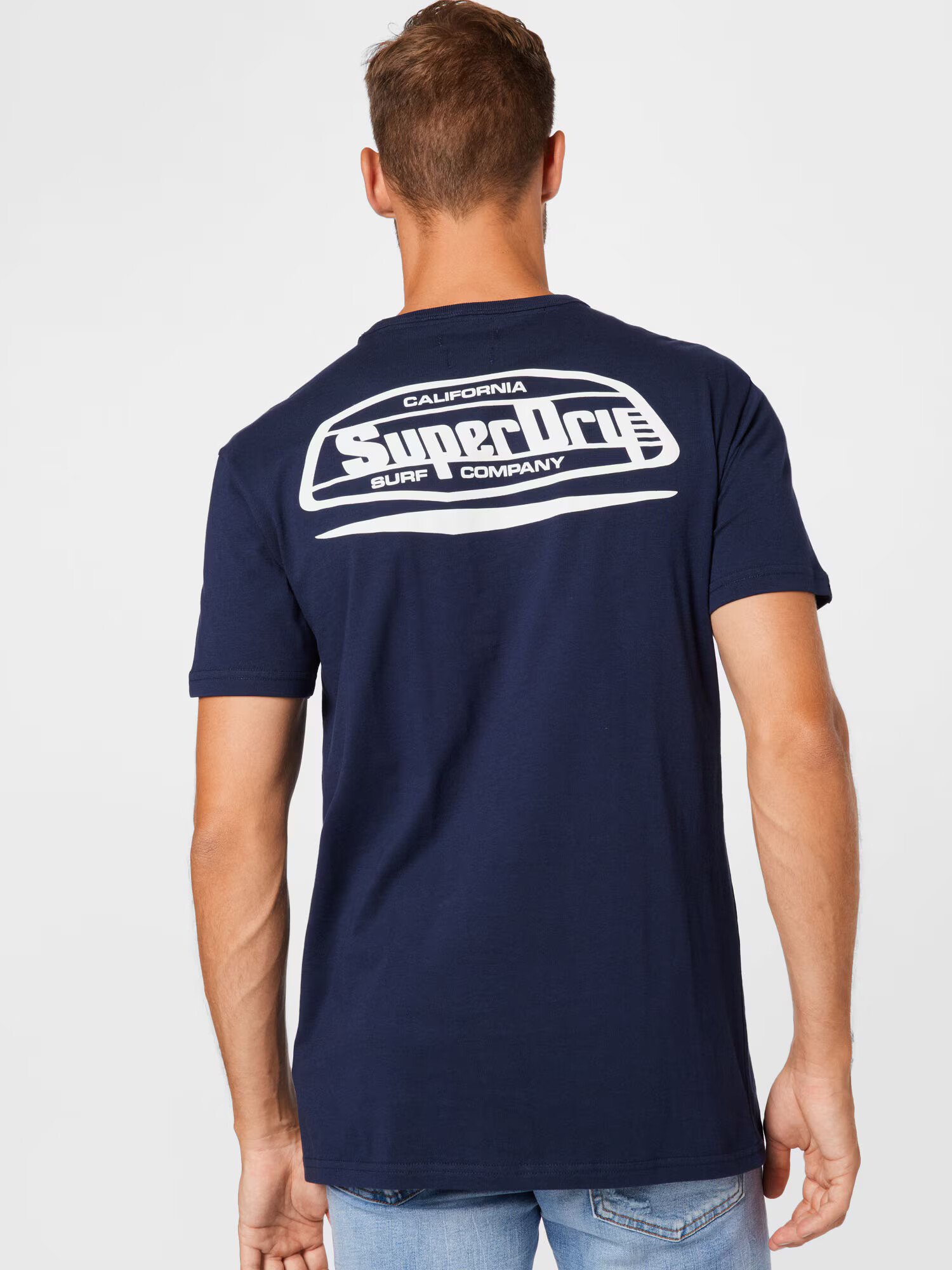 Superdry Tricou 'Cali Surf' bleumarin / alb - Pled.ro