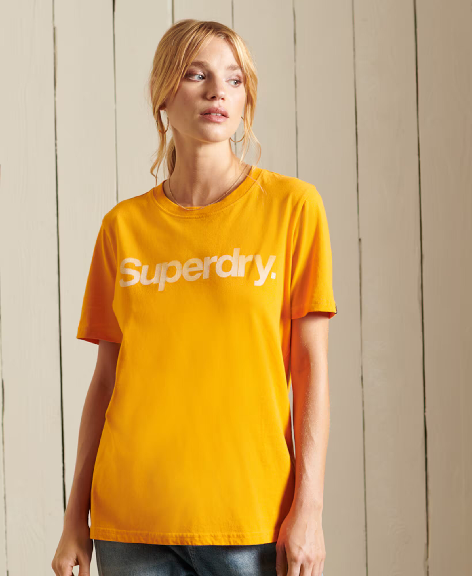 Superdry Tricou 'Core' bleumarin / galben auriu / roz deschis - Pled.ro