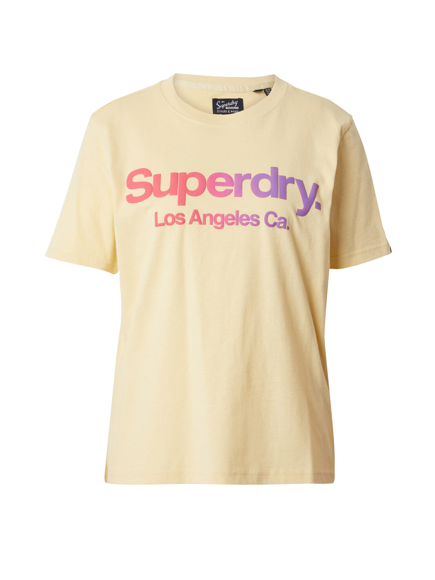 Superdry Tricou galben deschis / lila / roz deschis - Pled.ro