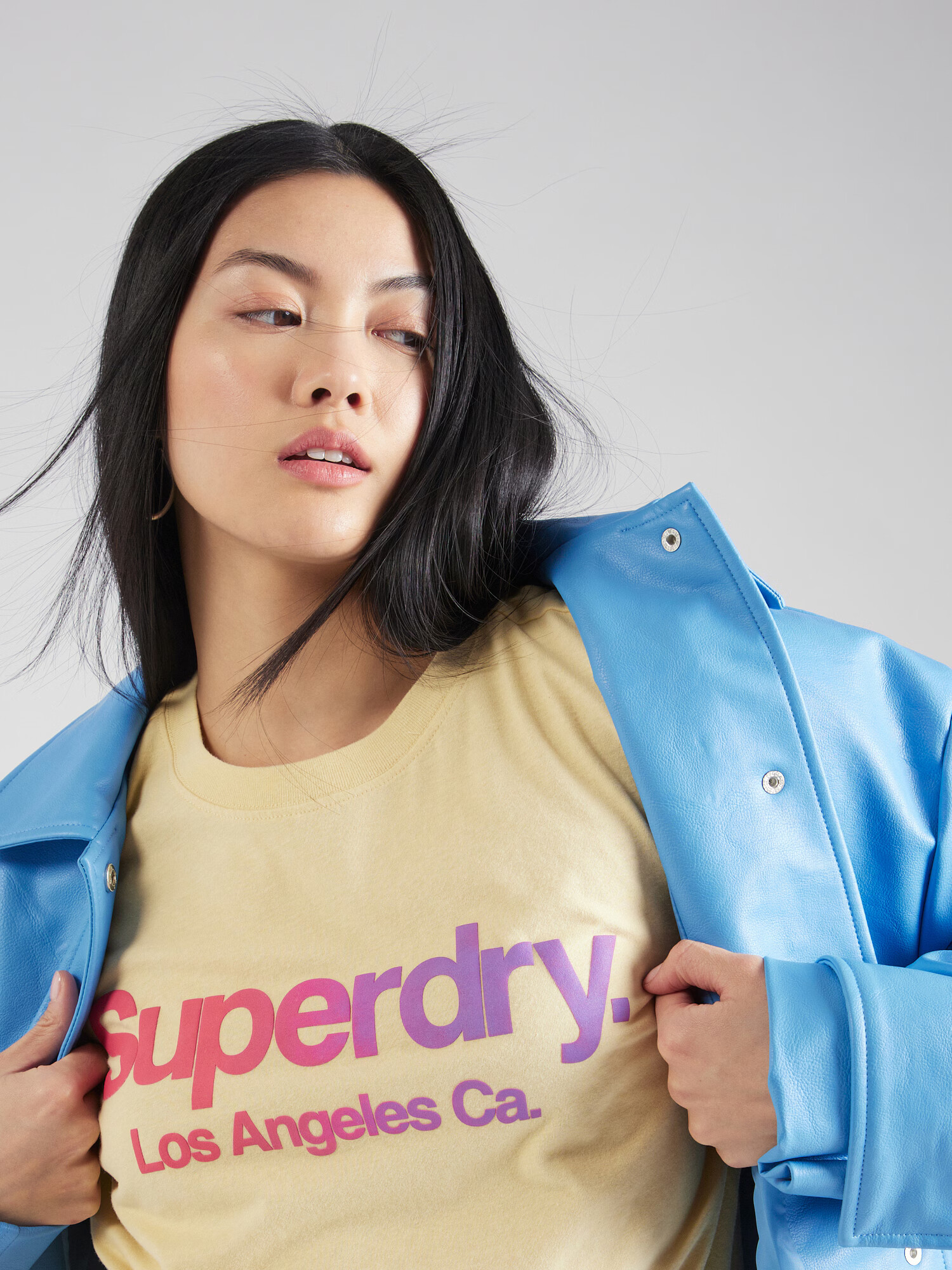 Superdry Tricou galben deschis / lila / roz deschis - Pled.ro