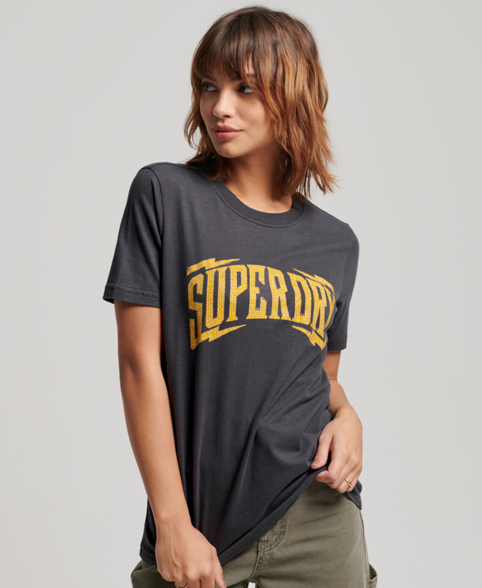 Superdry Tricou galben / gri metalic - Pled.ro