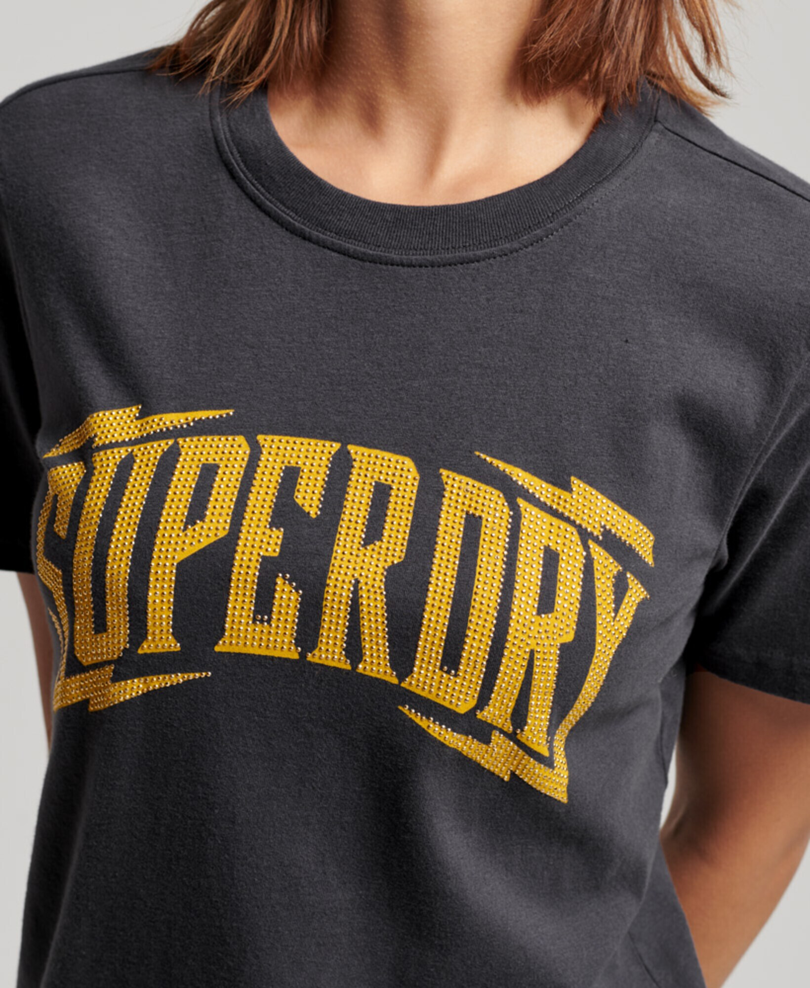 Superdry Tricou galben / gri metalic - Pled.ro