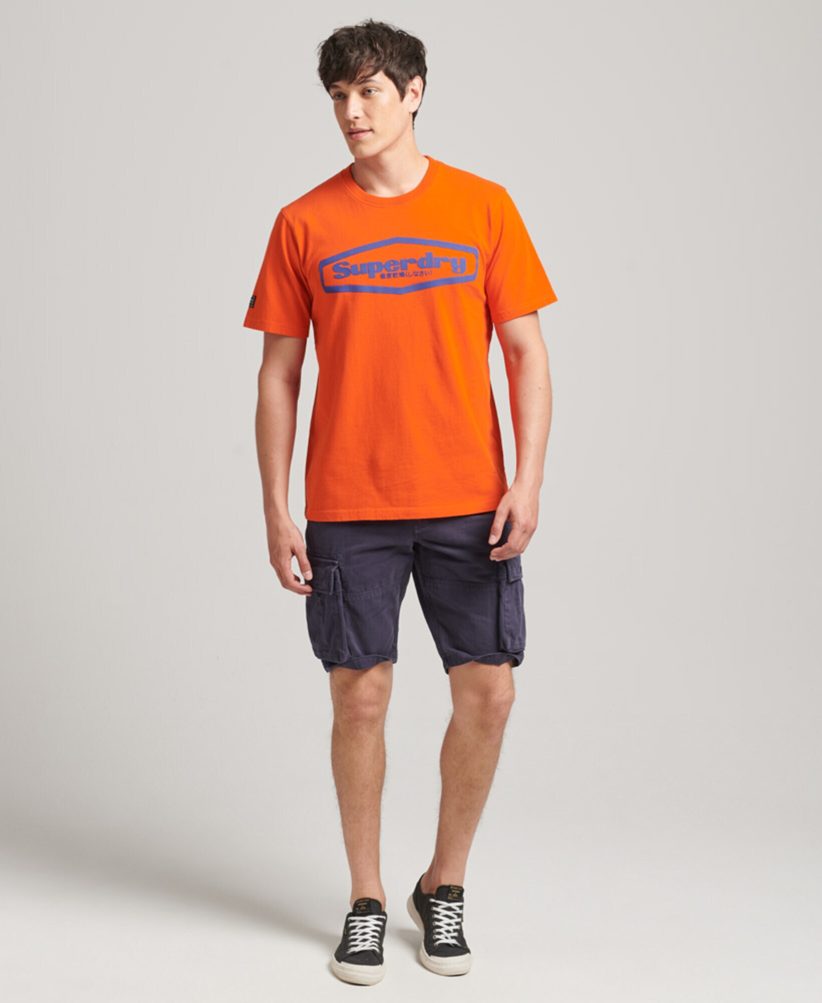 Superdry Tricou 'Game On 90s' albastru / portocaliu / negru / alb murdar - Pled.ro