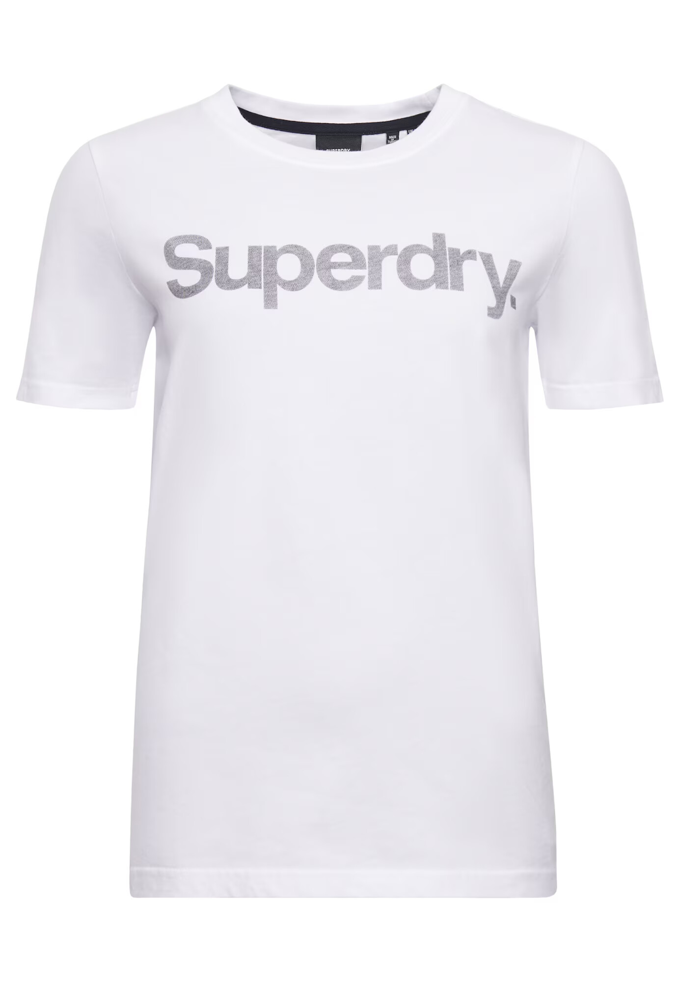 Superdry Tricou gri / alb - Pled.ro