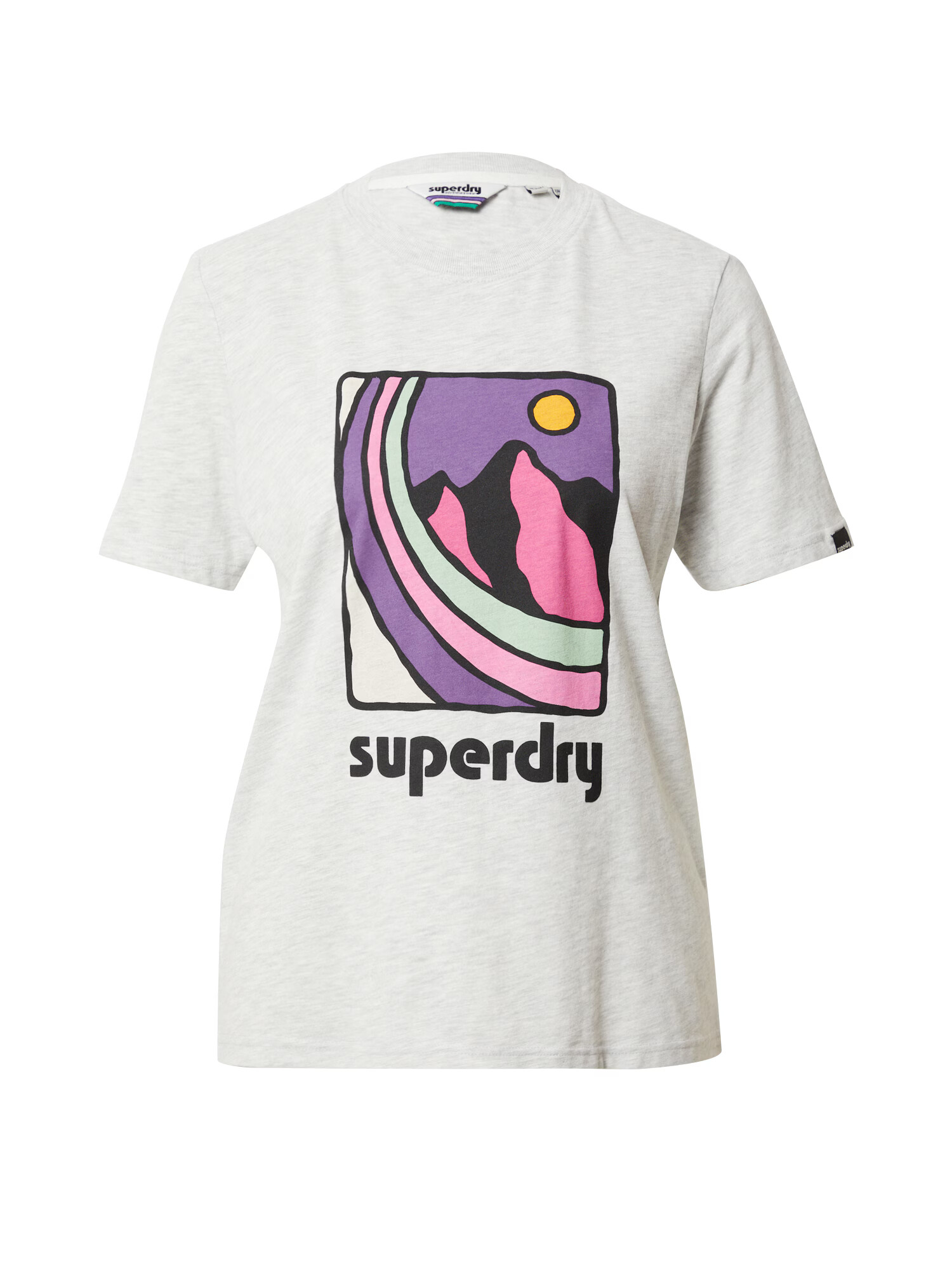 Superdry Tricou gri amestecat / lila / roz / negru - Pled.ro