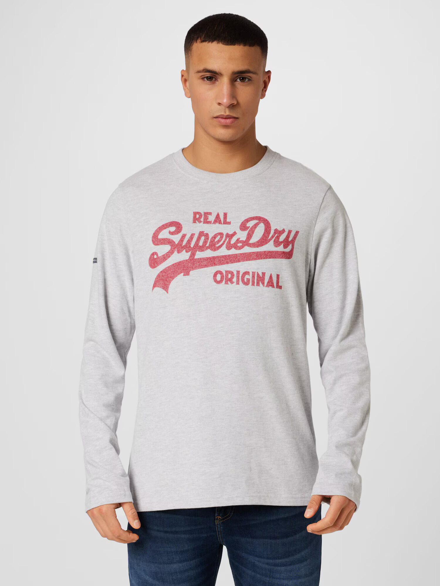 Superdry Tricou gri deschis / roșu pepene - Pled.ro