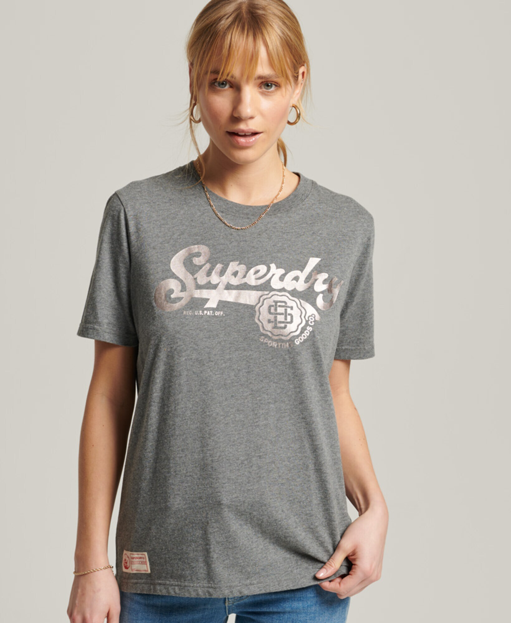 Superdry Tricou gri argintiu / gri închis - Pled.ro