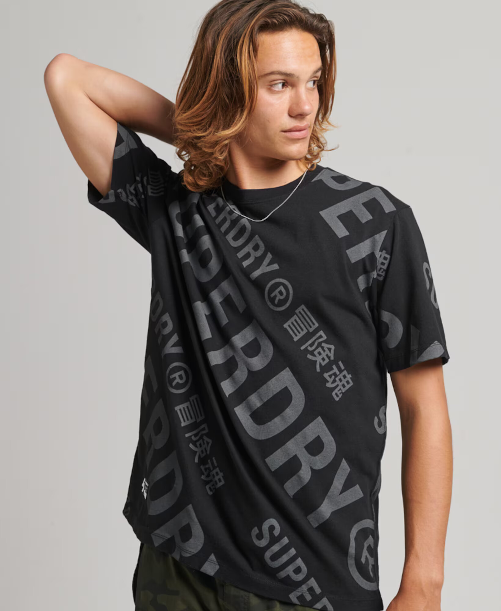 Superdry Tricou gri deschis / negru - Pled.ro