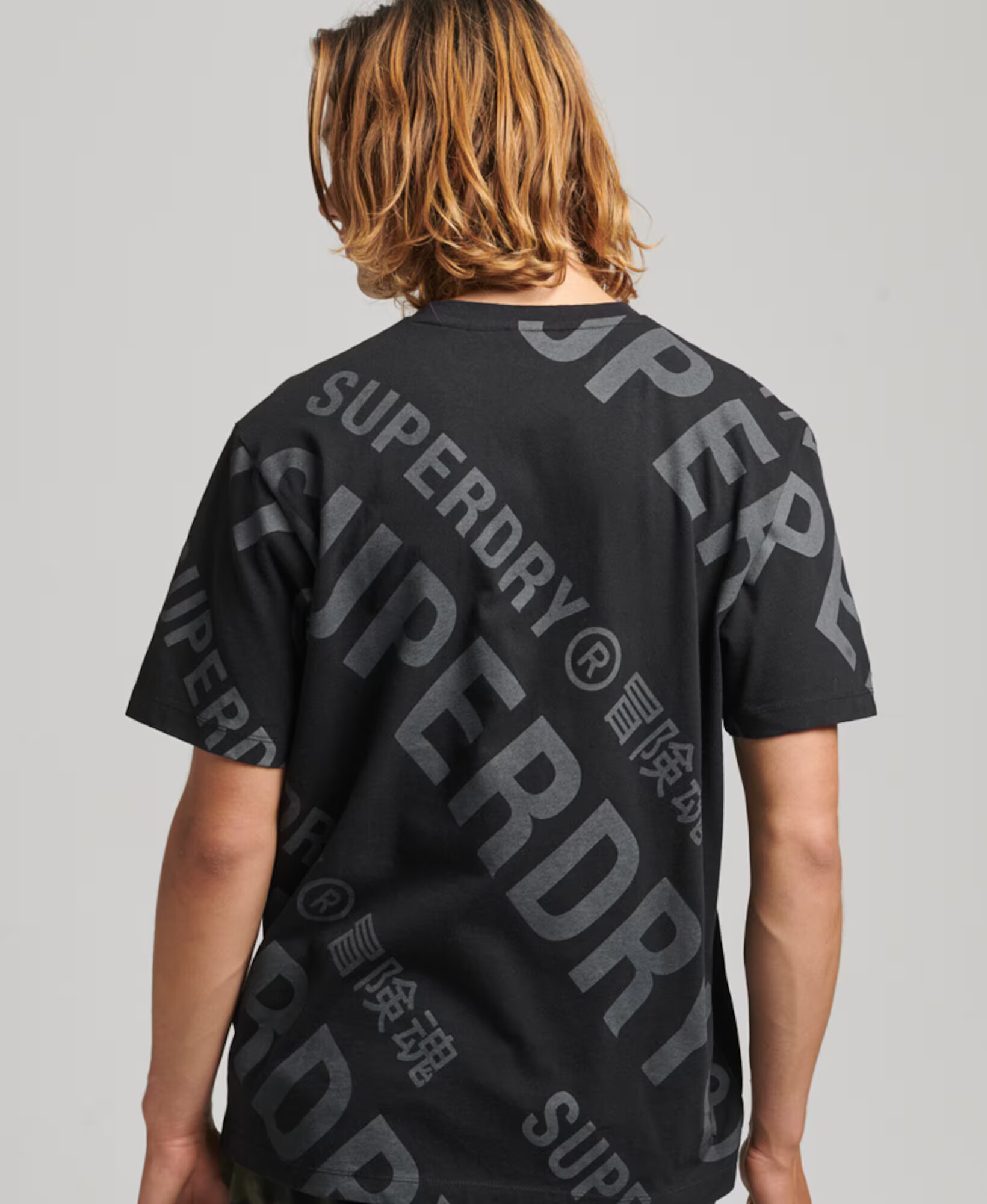 Superdry Tricou gri deschis / negru - Pled.ro