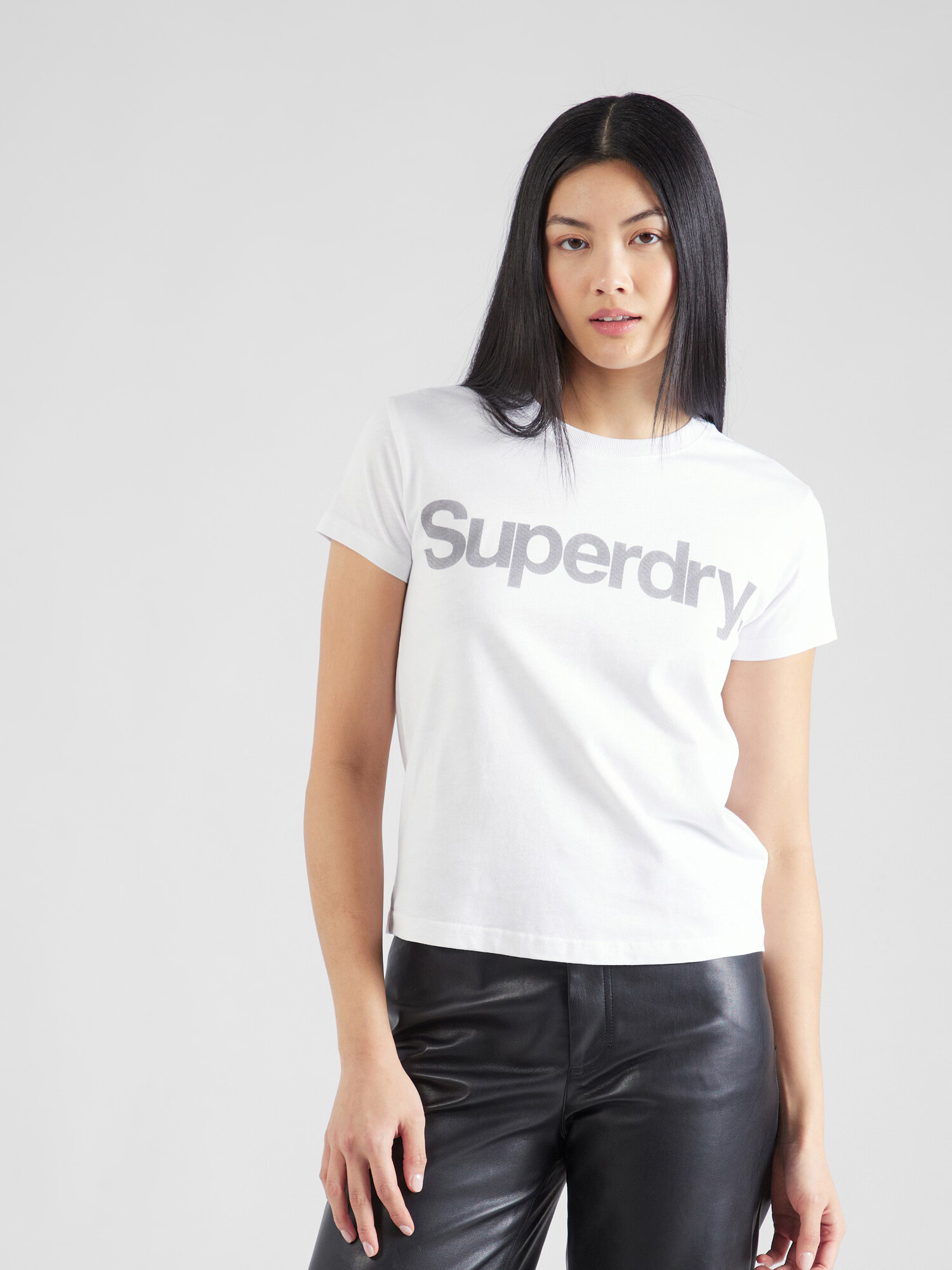 Superdry Tricou gri închis / alb natural - Pled.ro