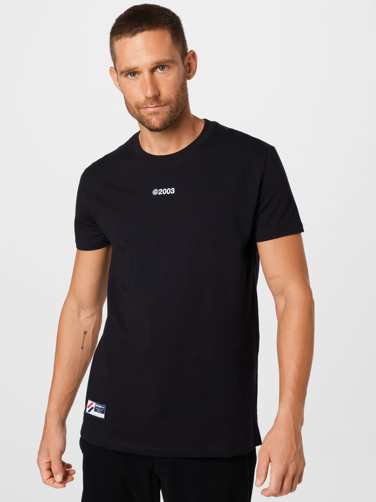 Superdry Tricou gri închis / negru / alb - Pled.ro