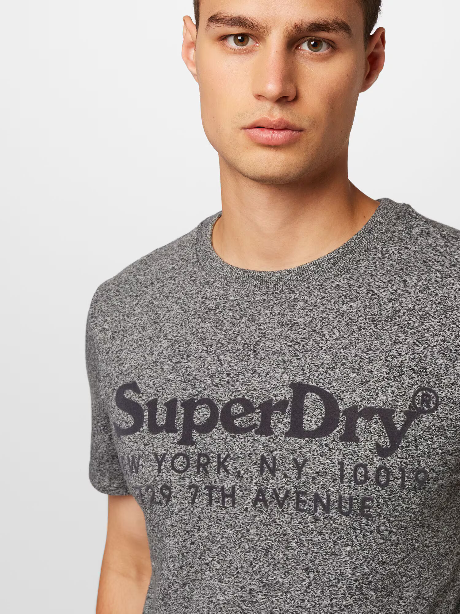 Superdry Tricou gri / negru - Pled.ro