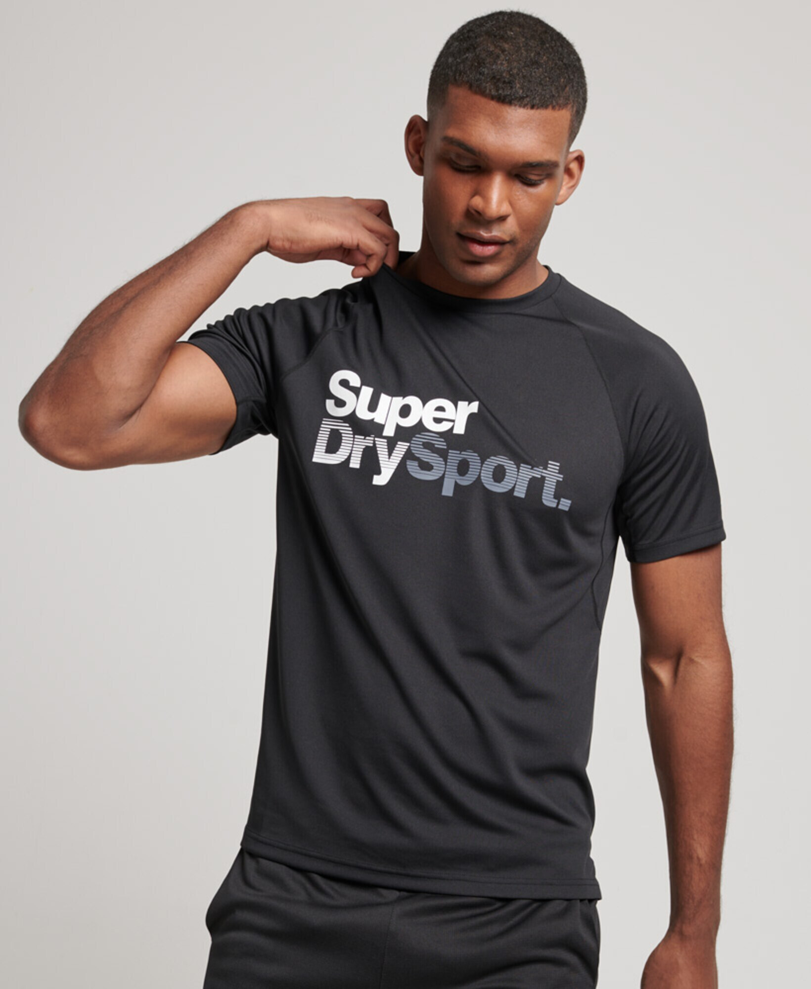 Superdry Tricou gri / negru / alb - Pled.ro