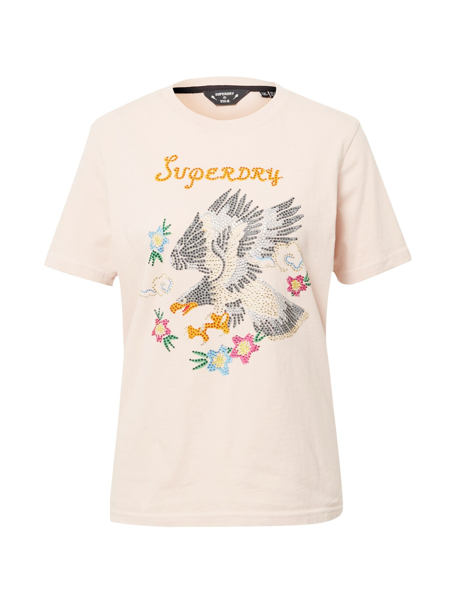 Superdry Tricou albastru fumuriu / albastru deschis / galben auriu / roz pastel - Pled.ro