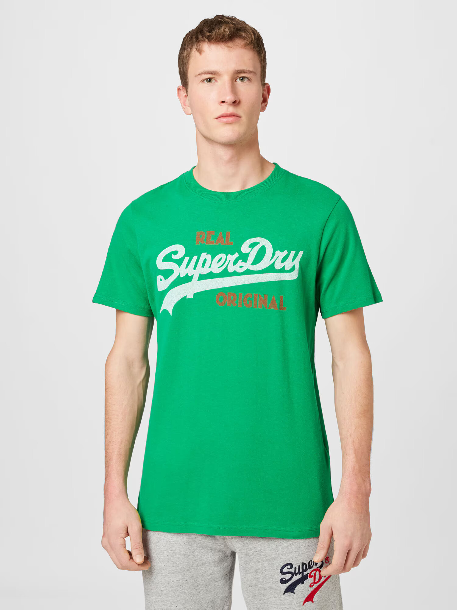 Superdry Tricou maro / verde / alb - Pled.ro