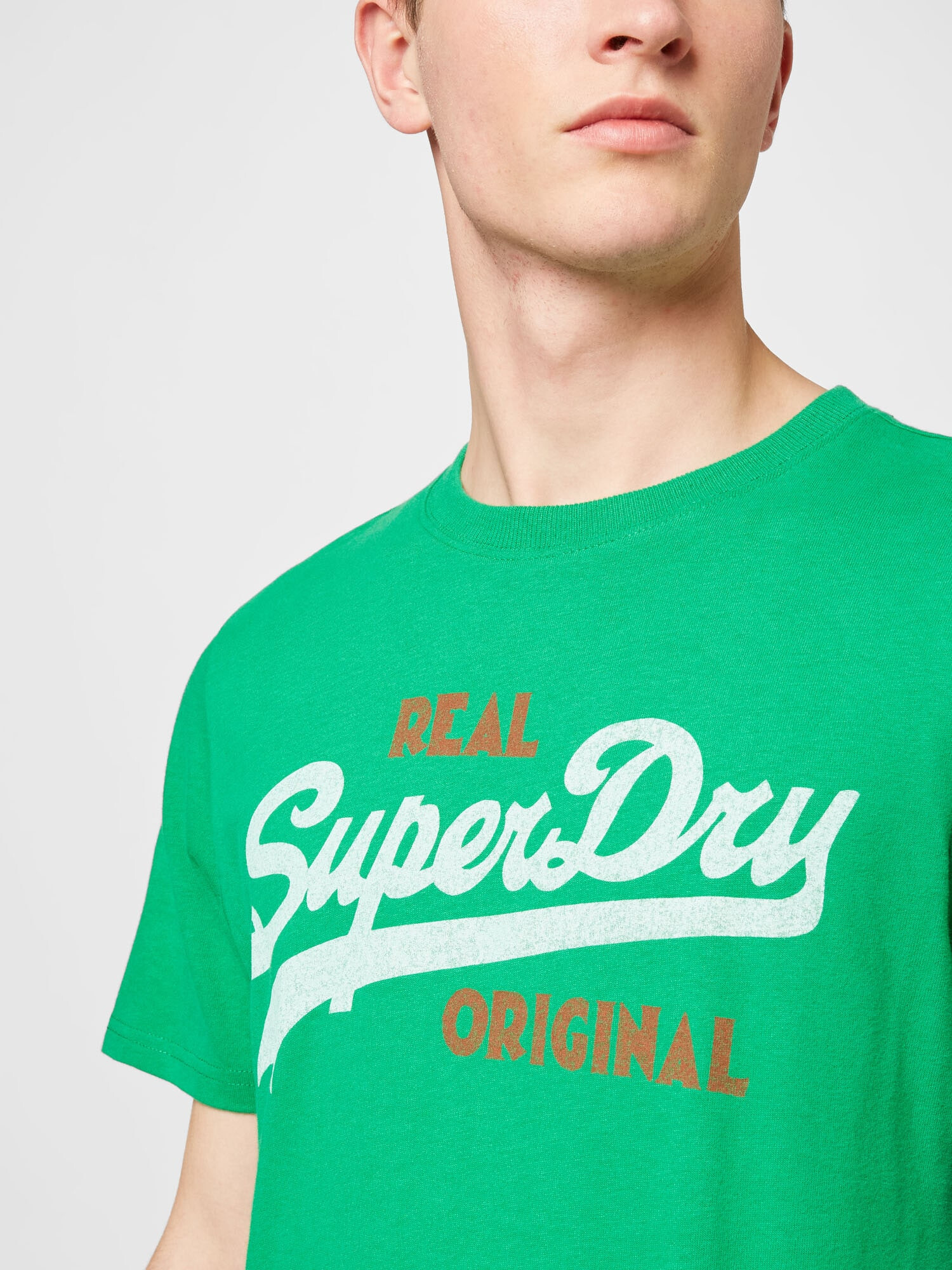 Superdry Tricou maro / verde / alb - Pled.ro