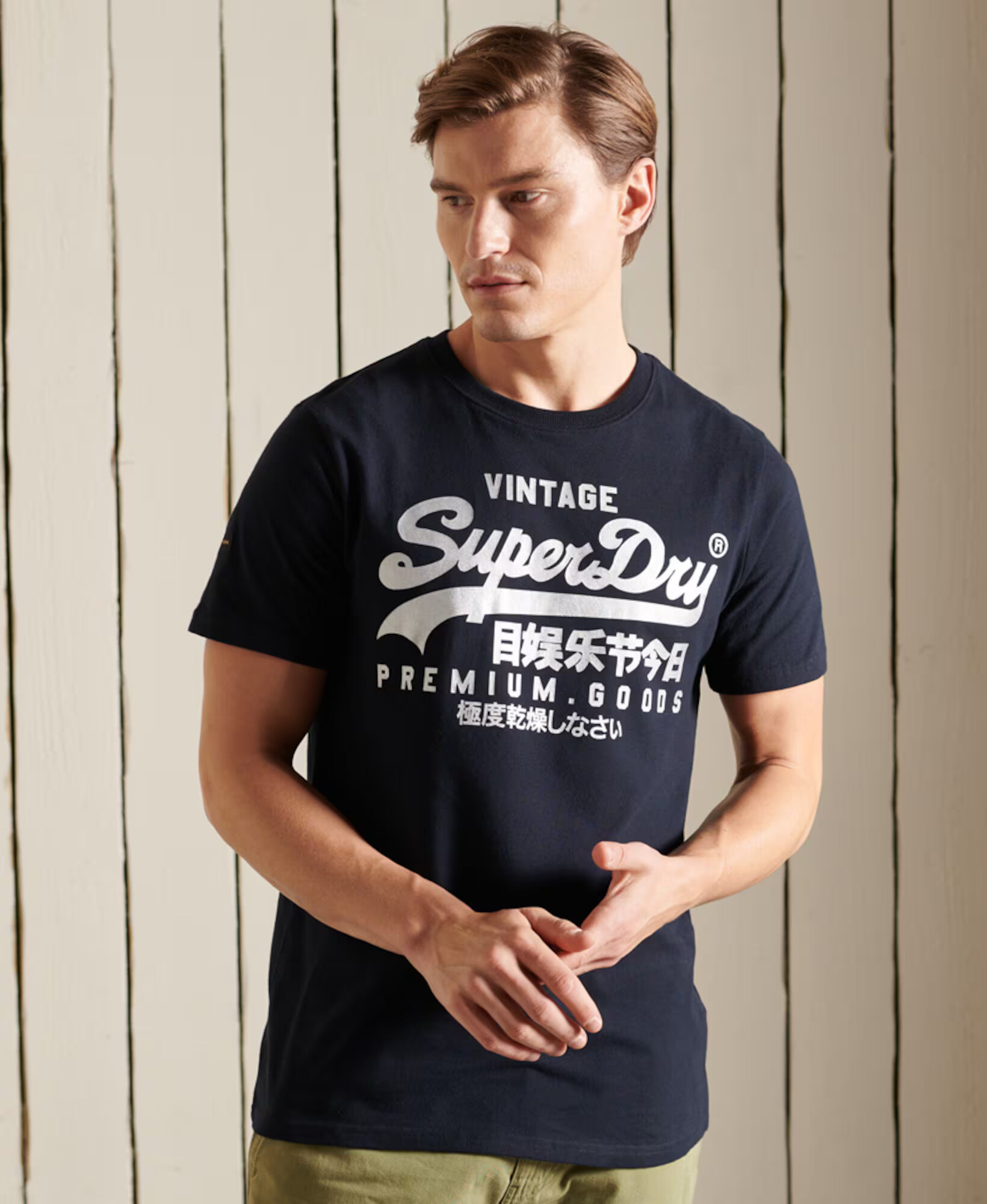 Superdry Tricou negru / alb - Pled.ro