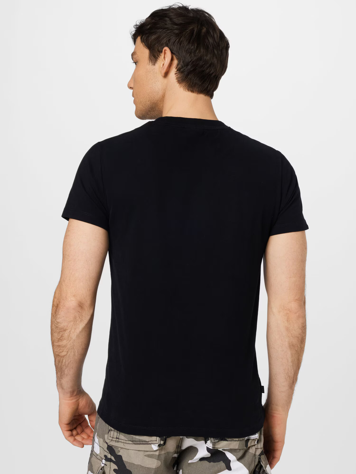 Superdry Tricou negru / alb - Pled.ro